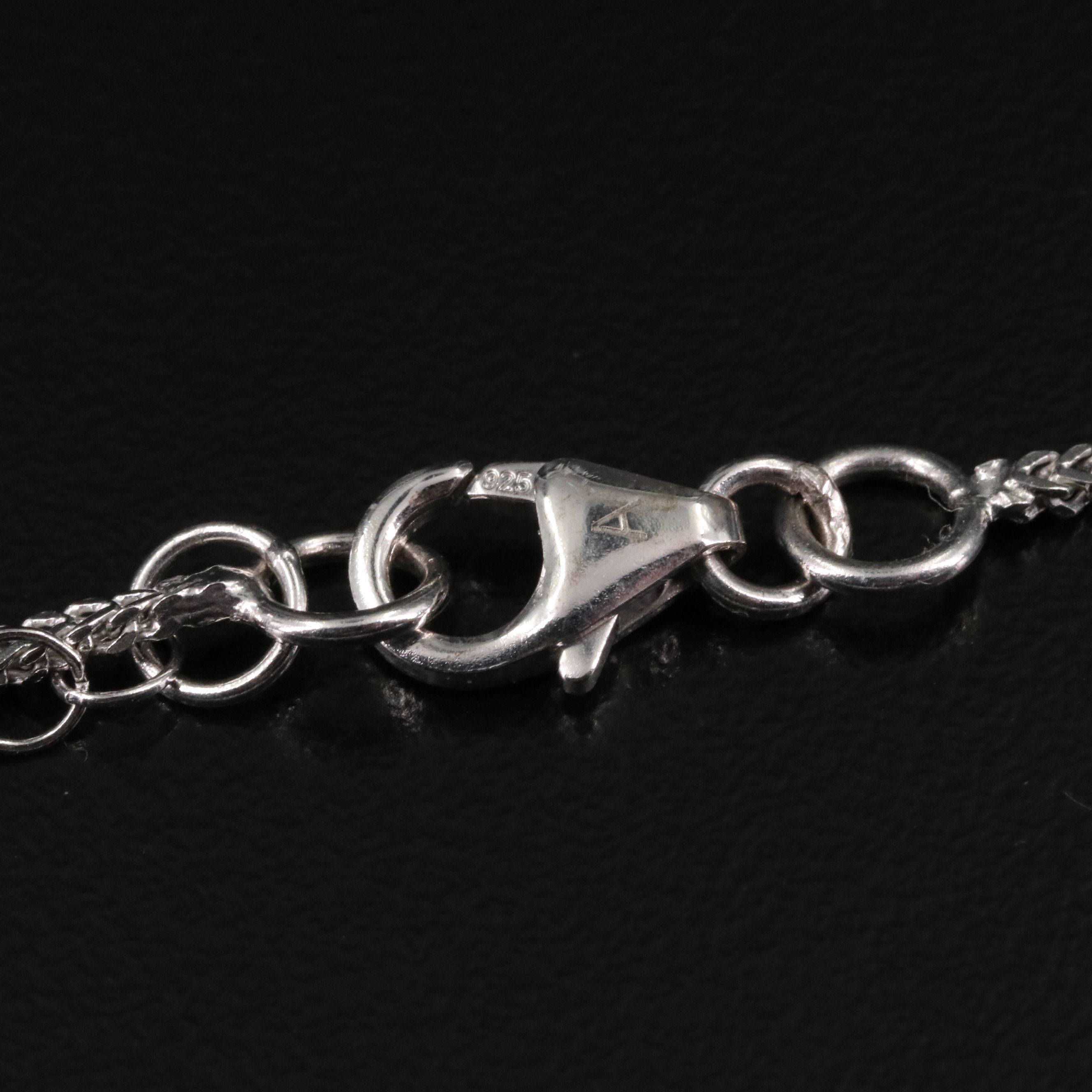 Sterling Garnet Chevron Necklace