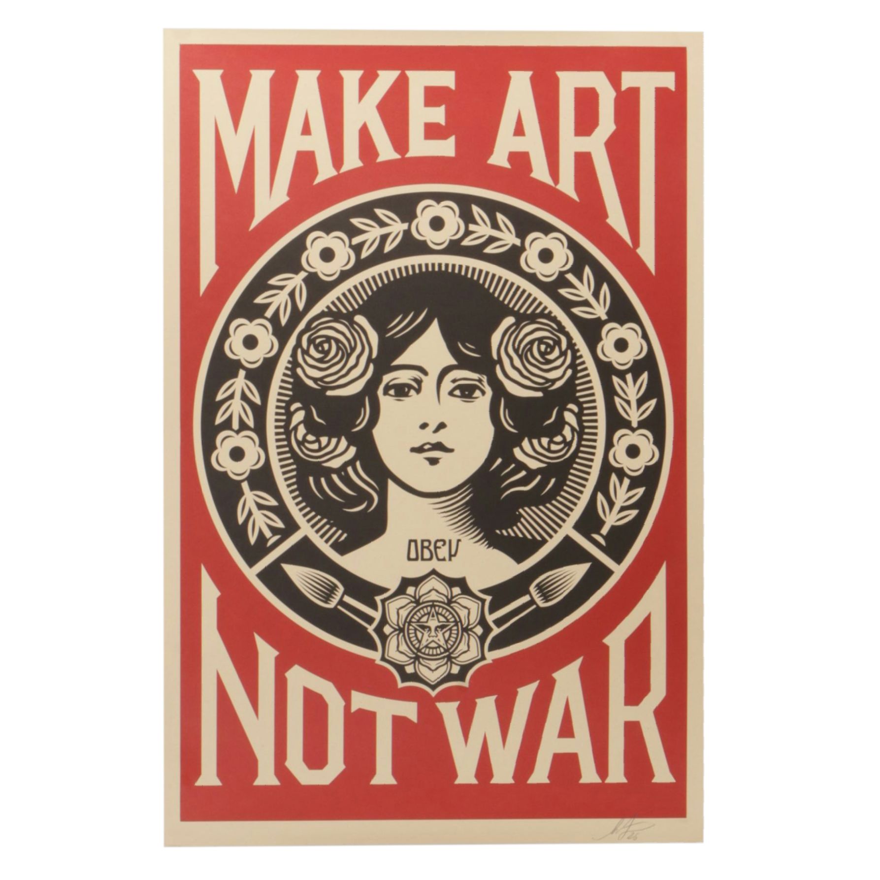 Shepard Fairey "Make Art, Not War" Offset Lithograph, 2025