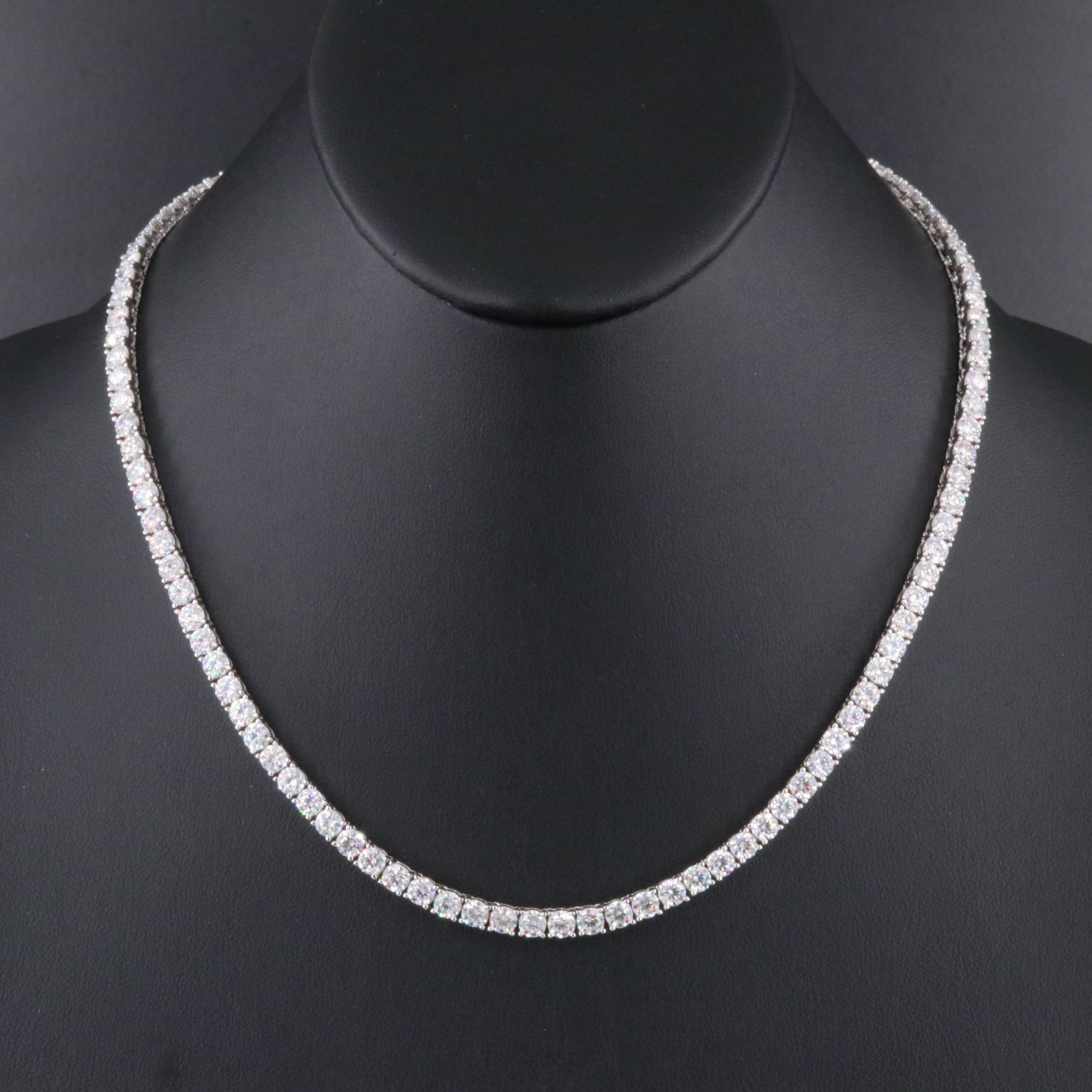 Sterling Moissanite Rivière Necklace