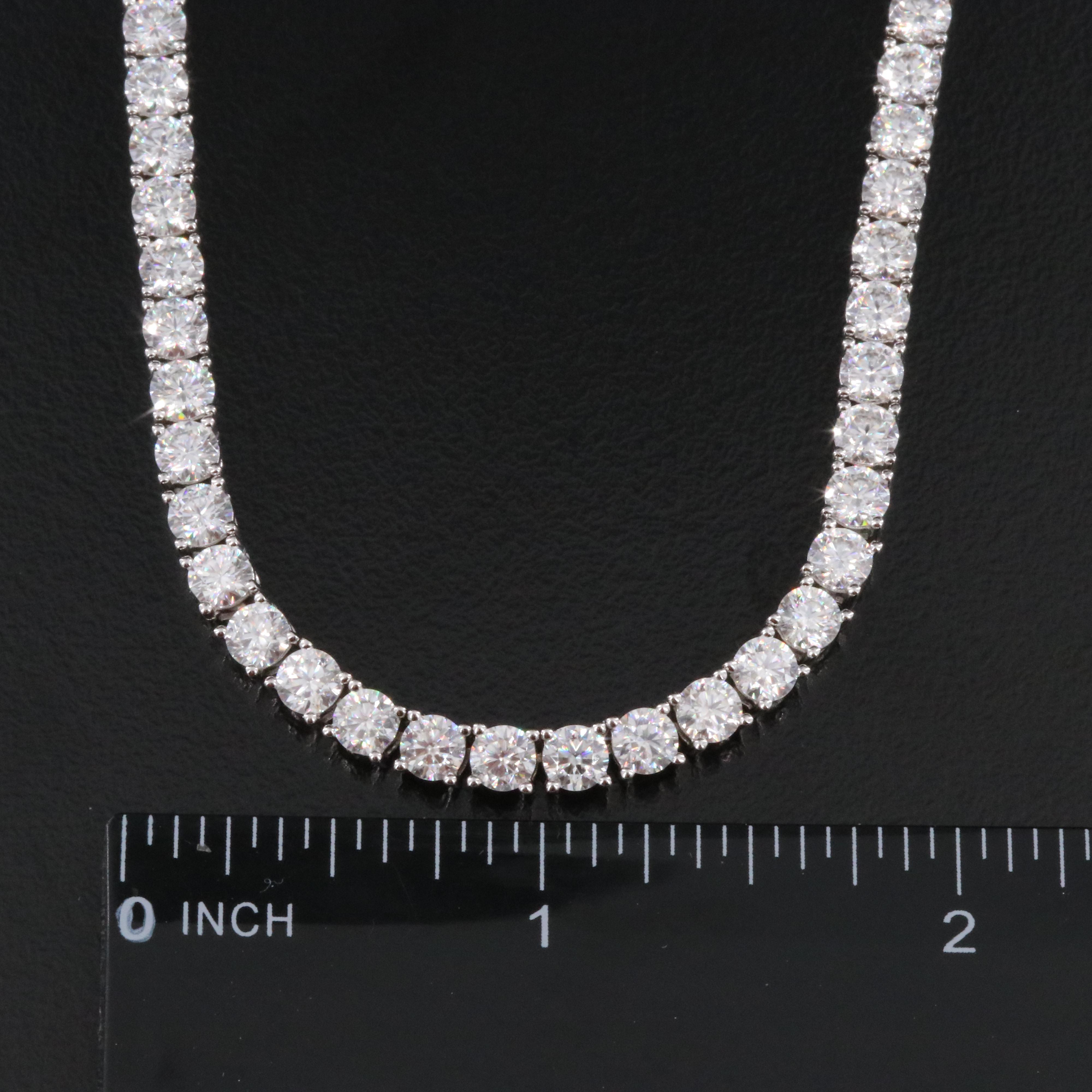 Sterling Moissanite Rivière Necklace