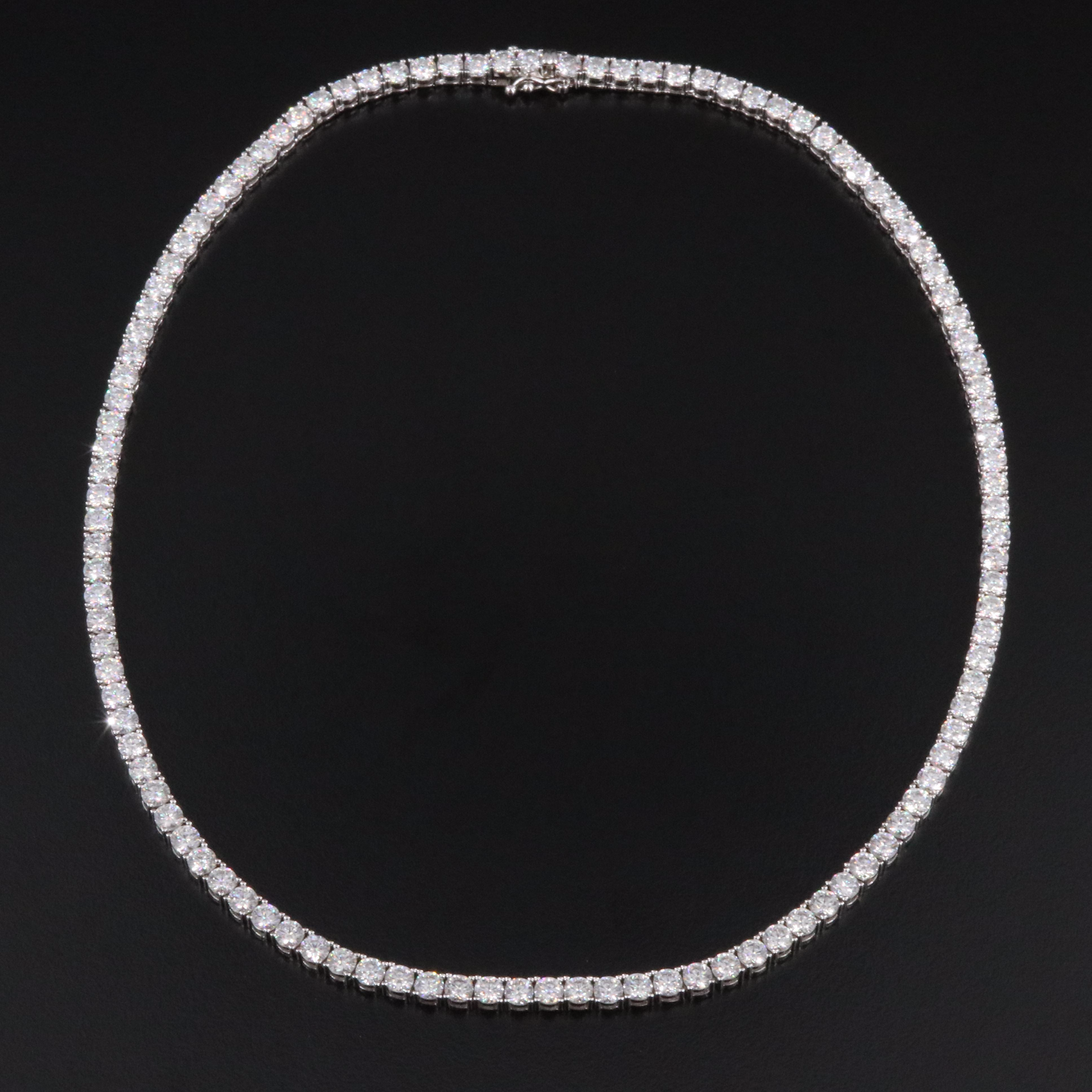 Sterling Moissanite Rivière Necklace