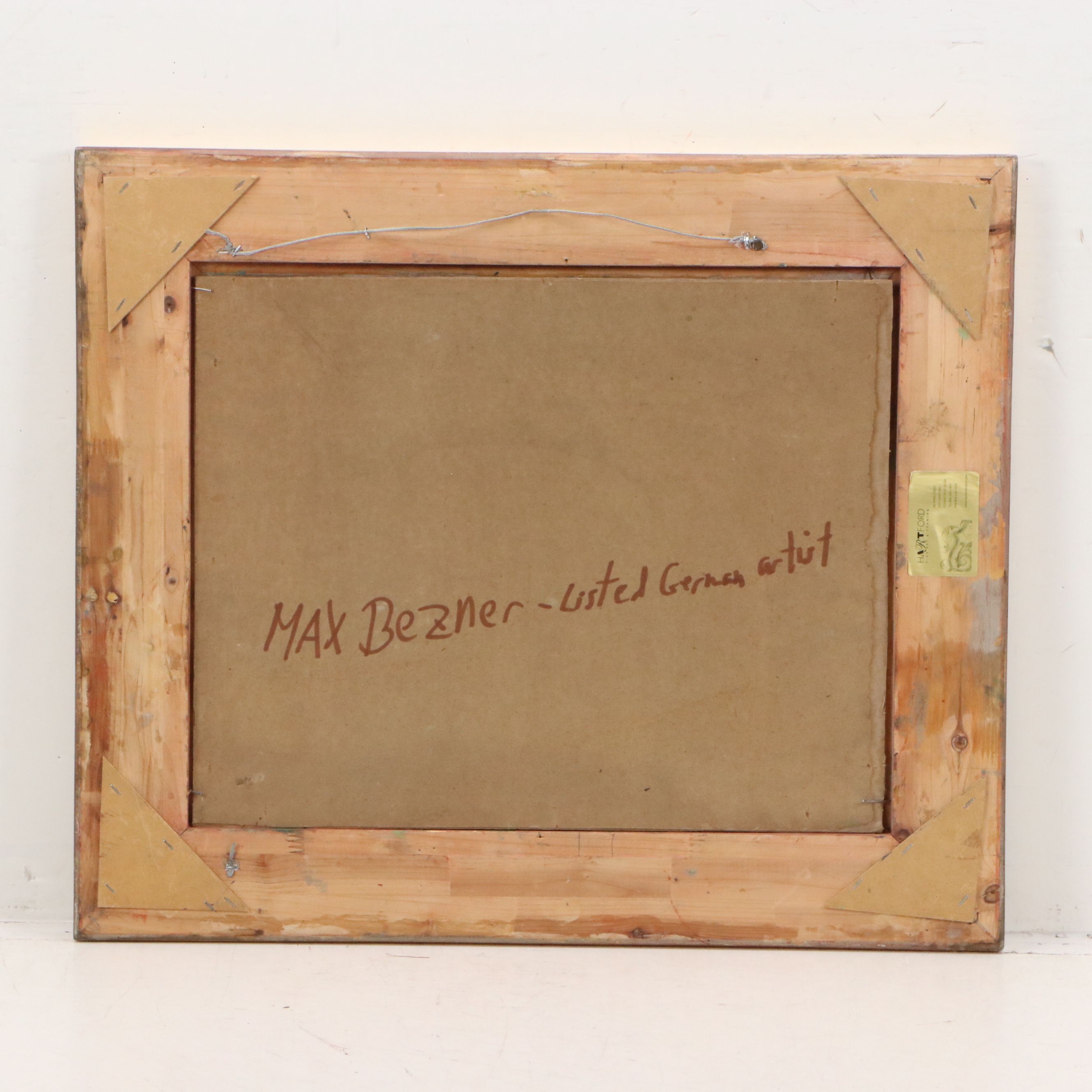 Max Bezner Oil Painting of Courtyard Scene, Early/Mid-20th Century