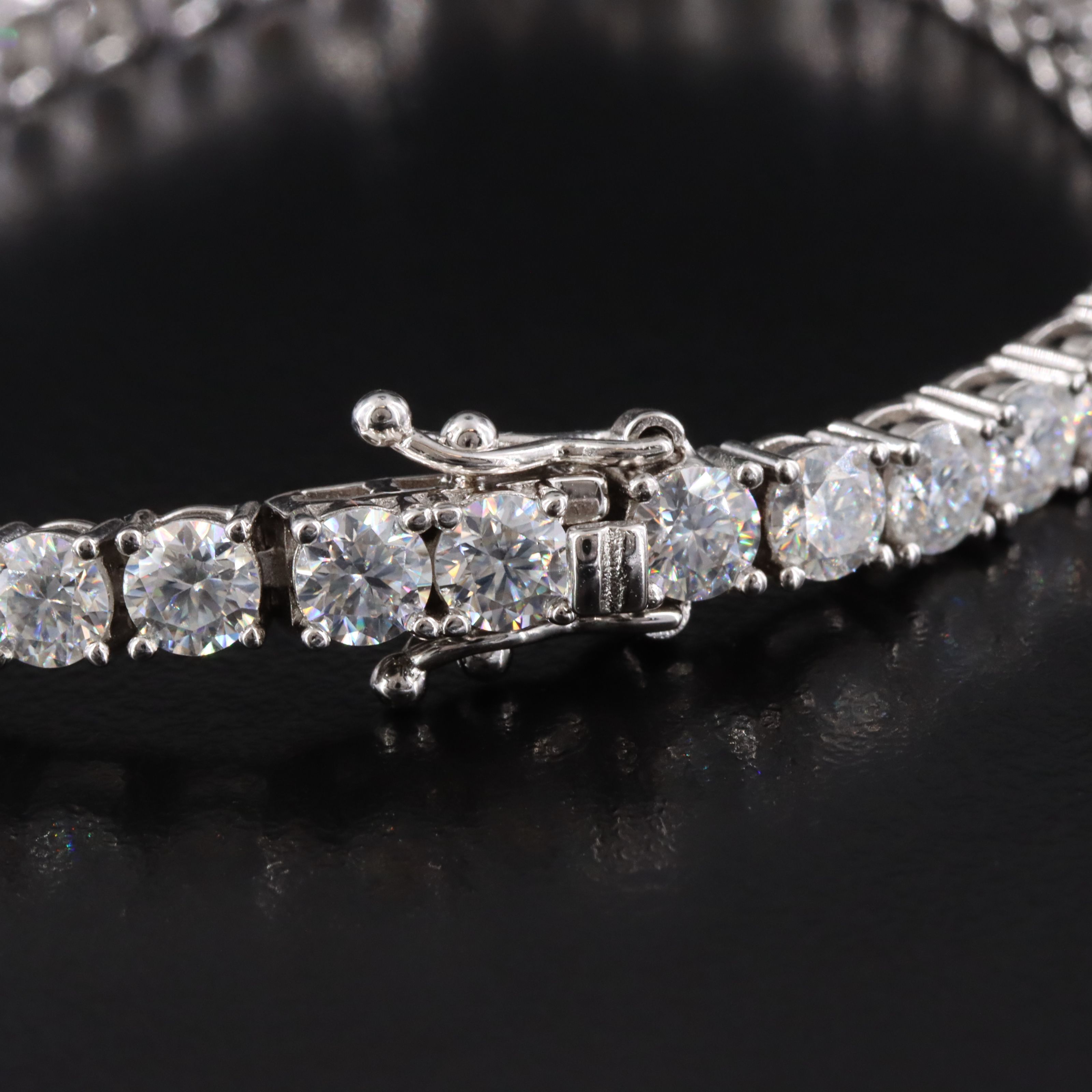 Sterling Moissanite Line Bracelet