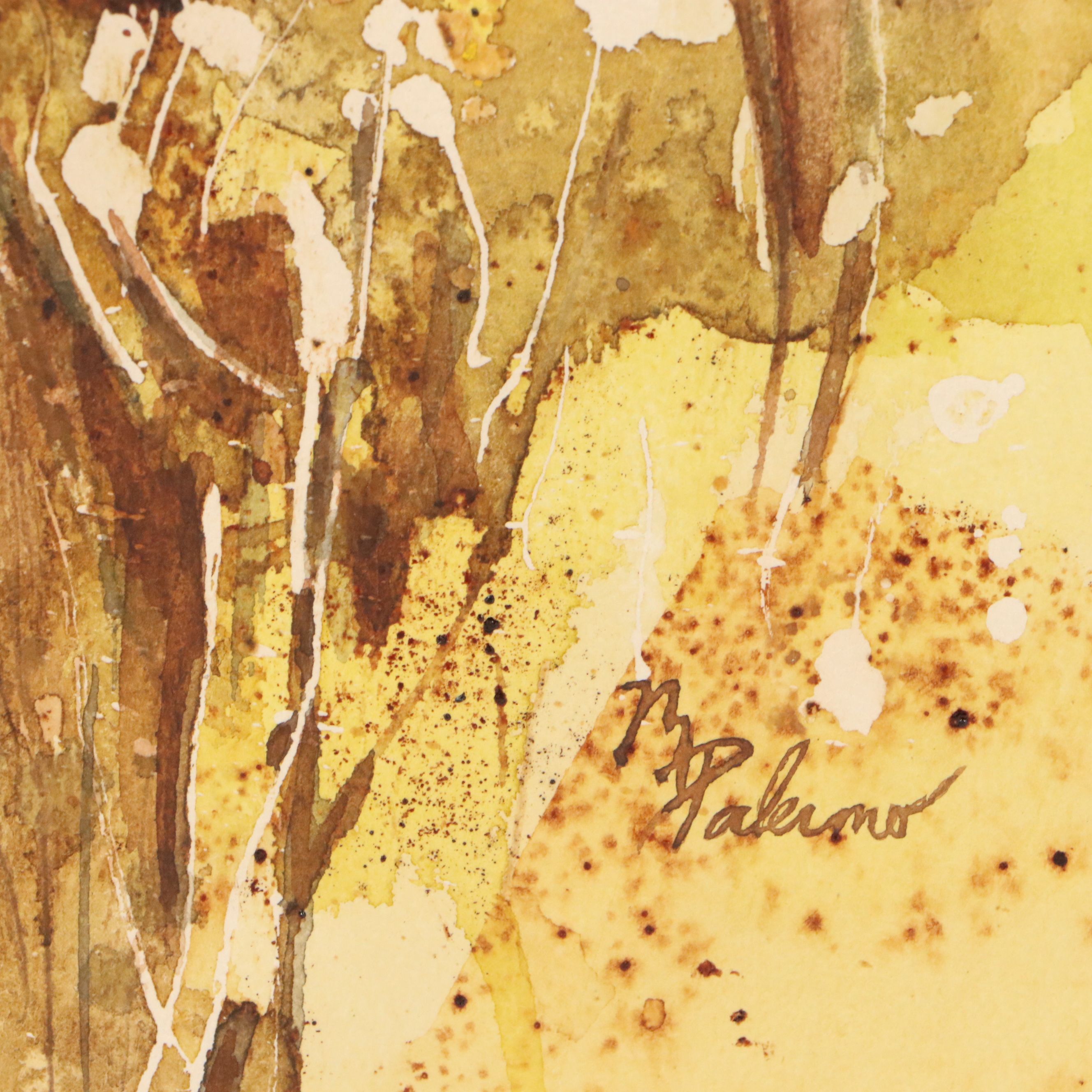 M. Palermo Abstract Watercolor Painting, Late 20th/21st Century