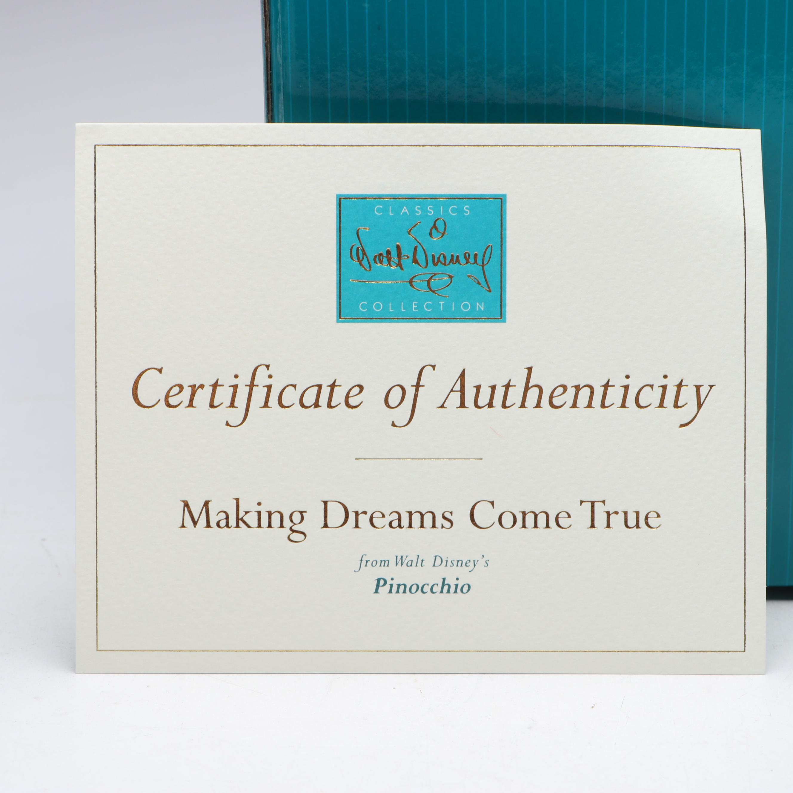 The Disney Collection Music Box with Jiminy Cricket and Blue Fairy Figures