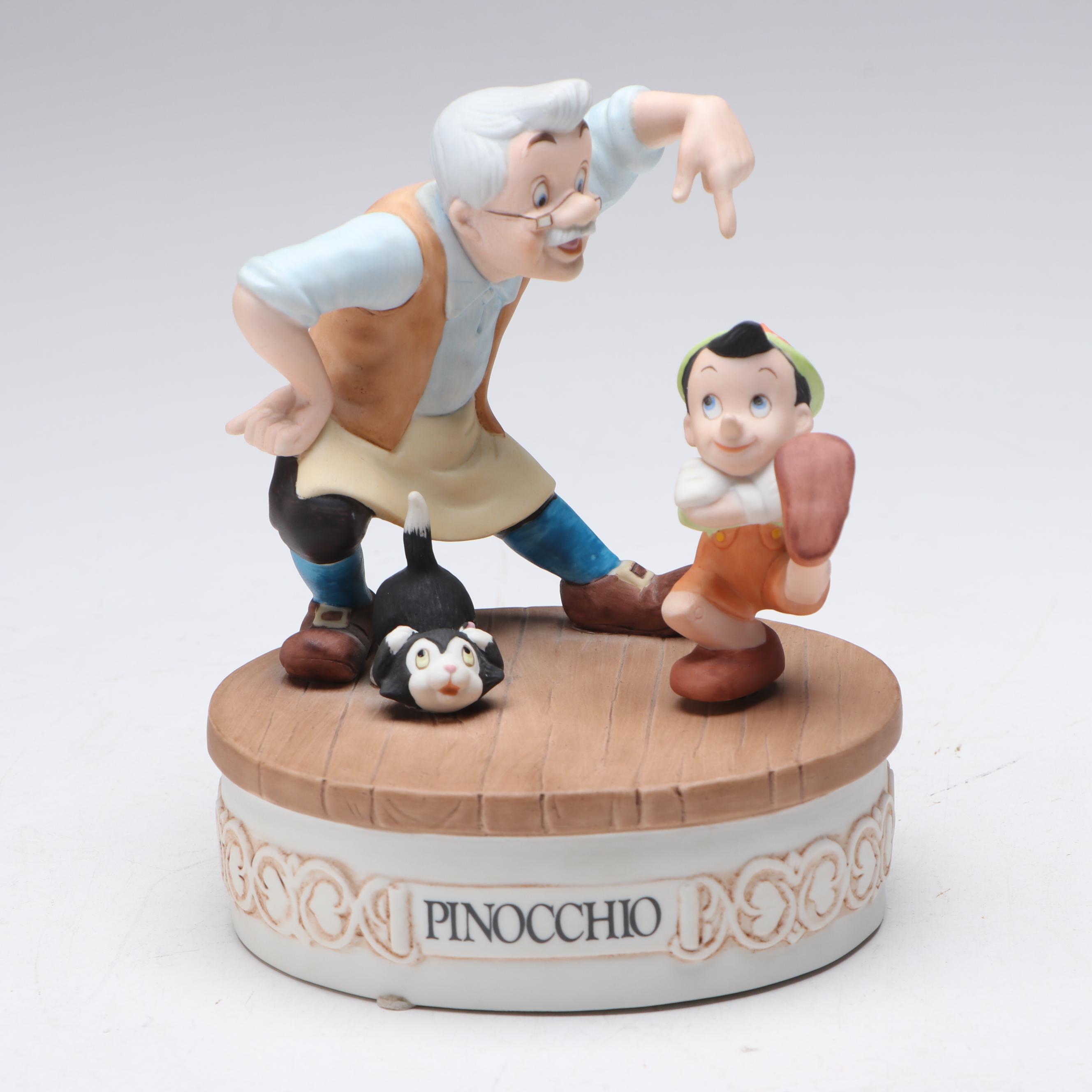 The Disney Collection Music Box with Jiminy Cricket and Blue Fairy Figures