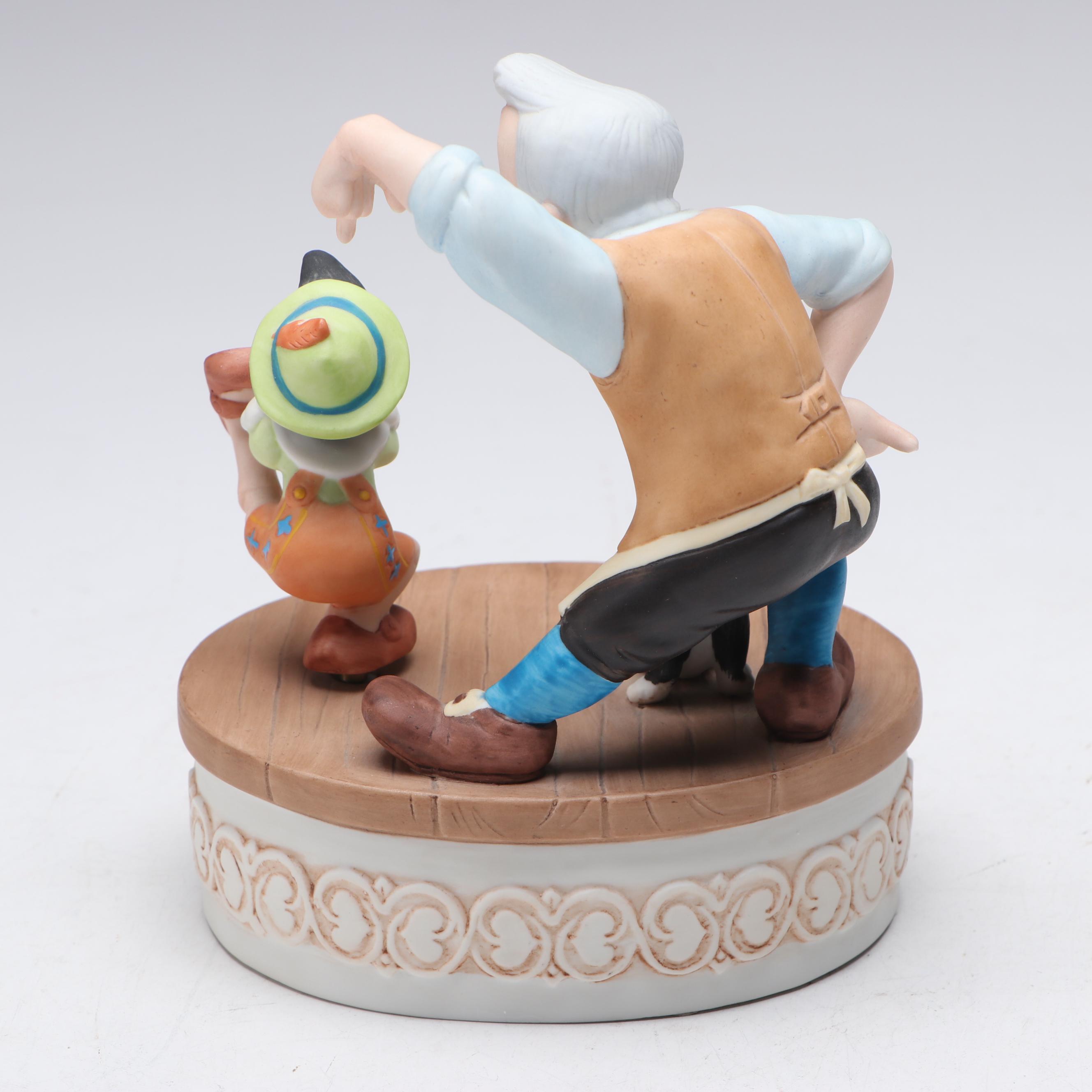 The Disney Collection Music Box with Jiminy Cricket and Blue Fairy Figures