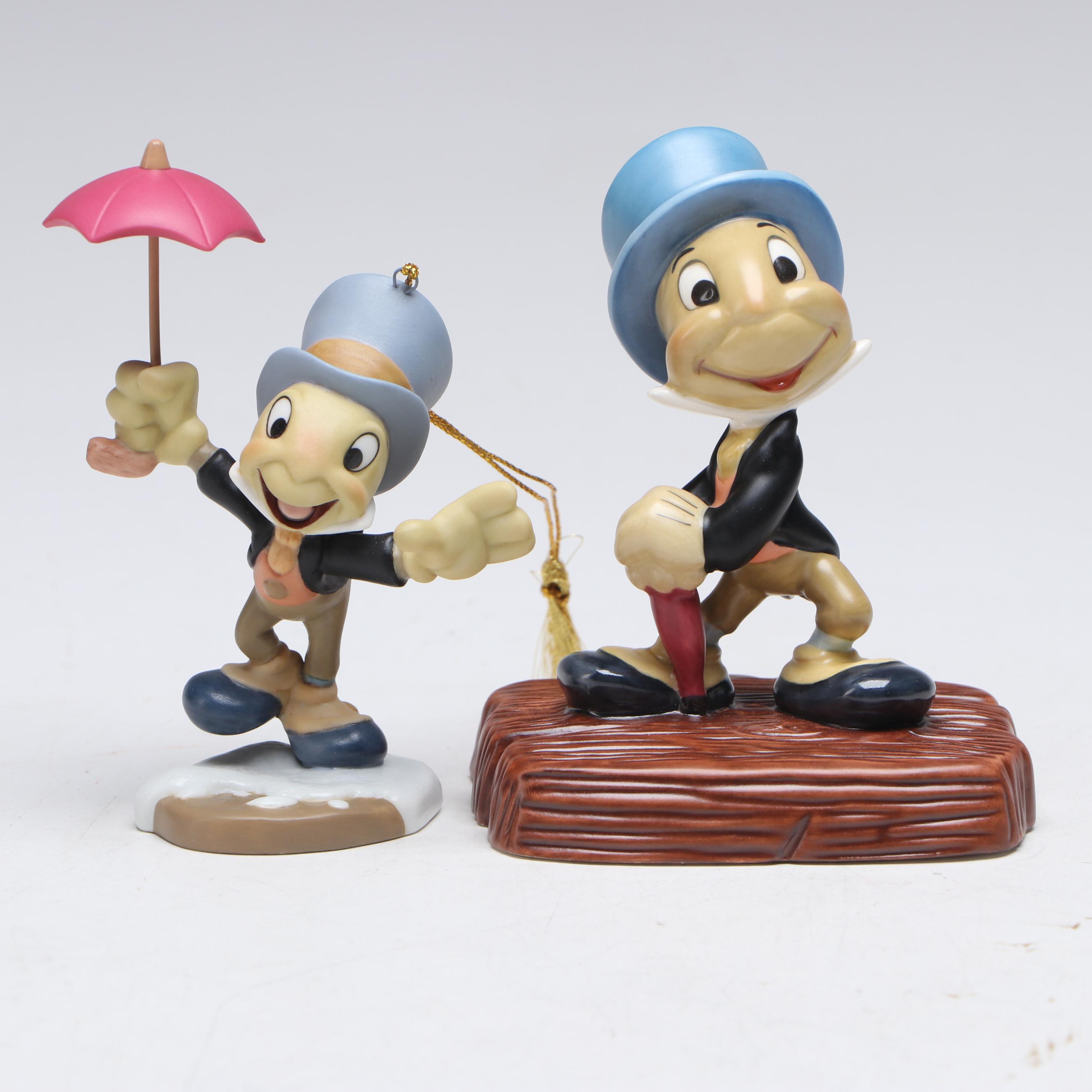 The Disney Collection Music Box with Jiminy Cricket and Blue Fairy Figures