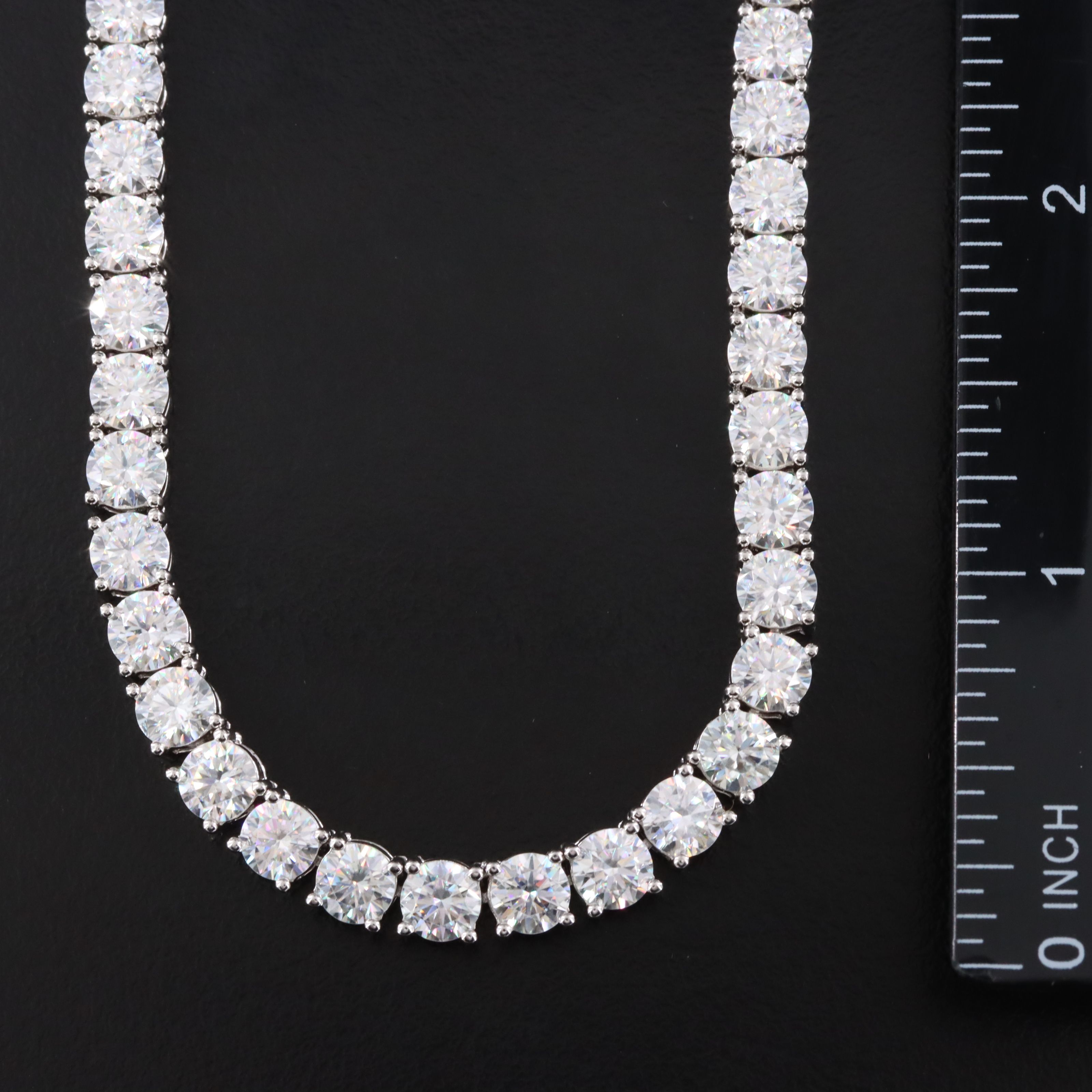 Sterling Moissanite Line Necklace
