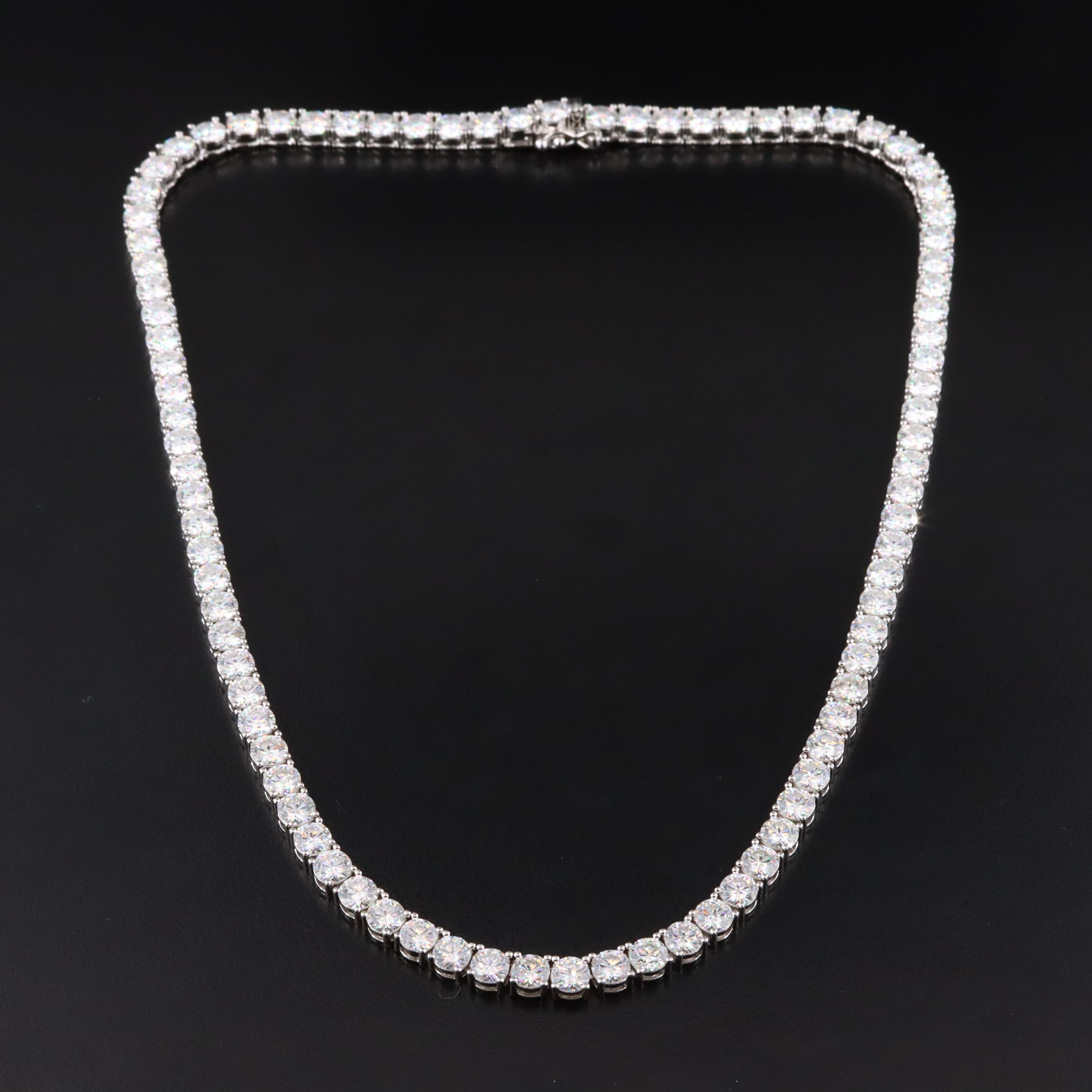 Sterling Moissanite Line Necklace
