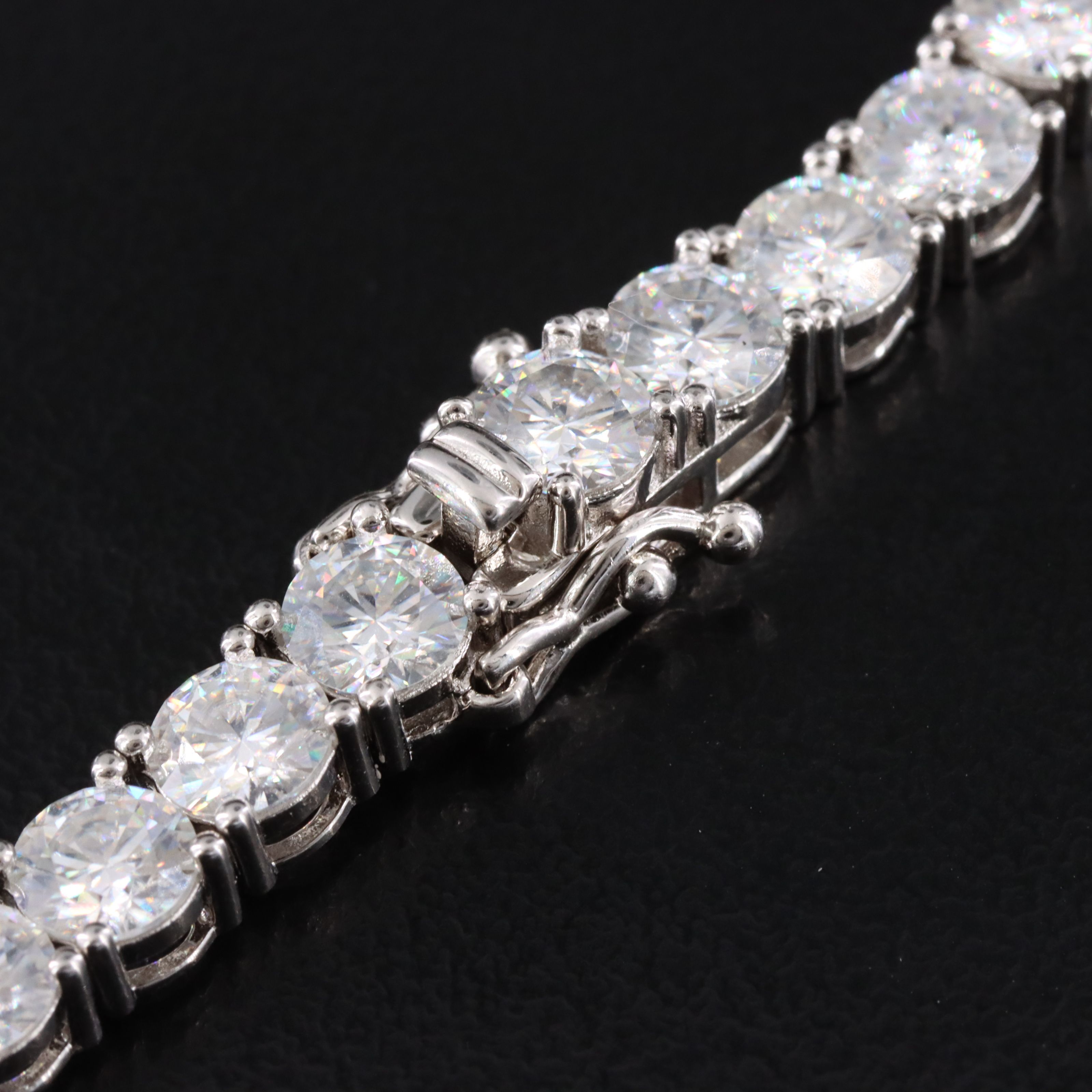 Sterling Moissanite Line Necklace