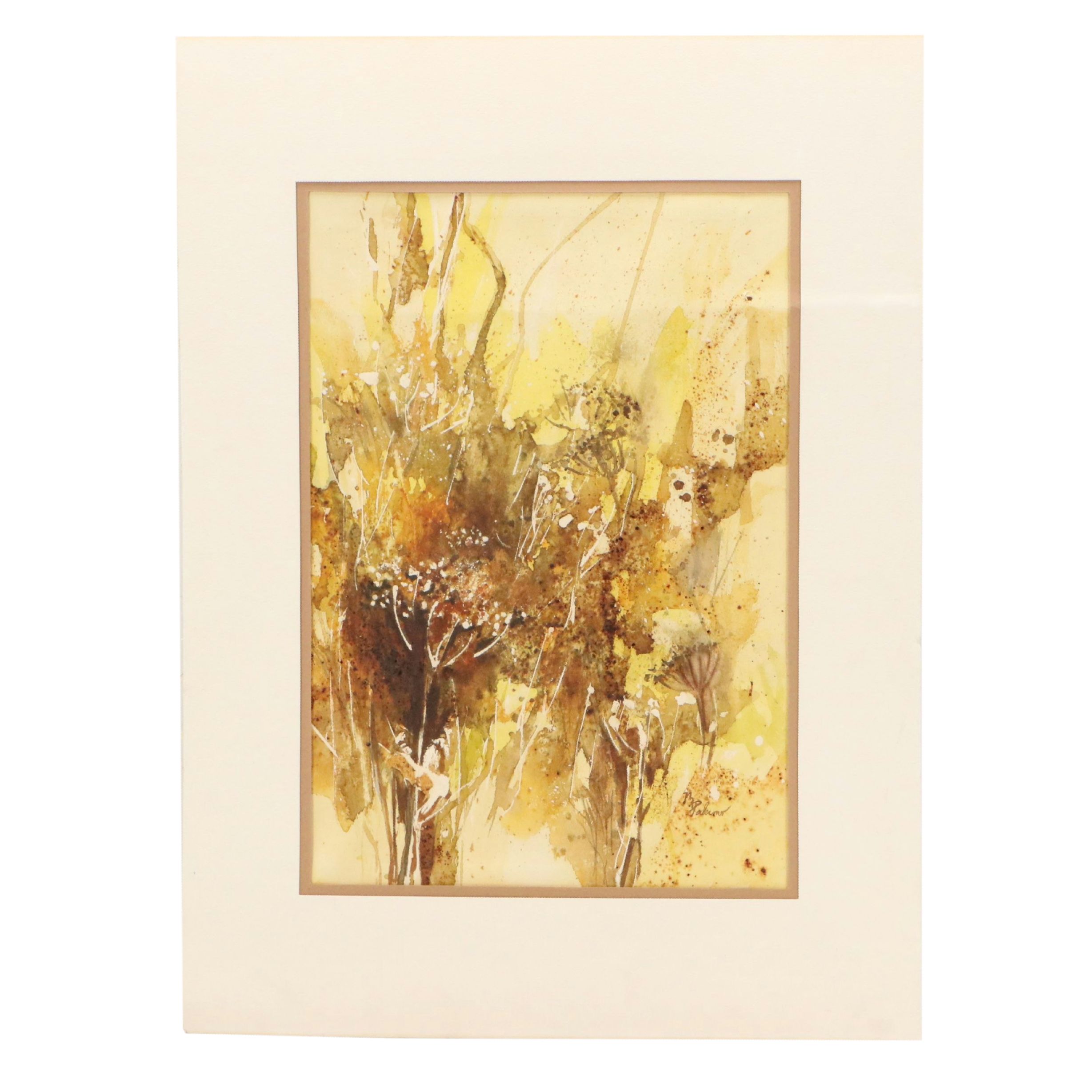 M. Palermo Abstract Watercolor Painting, Late 20th/21st Century