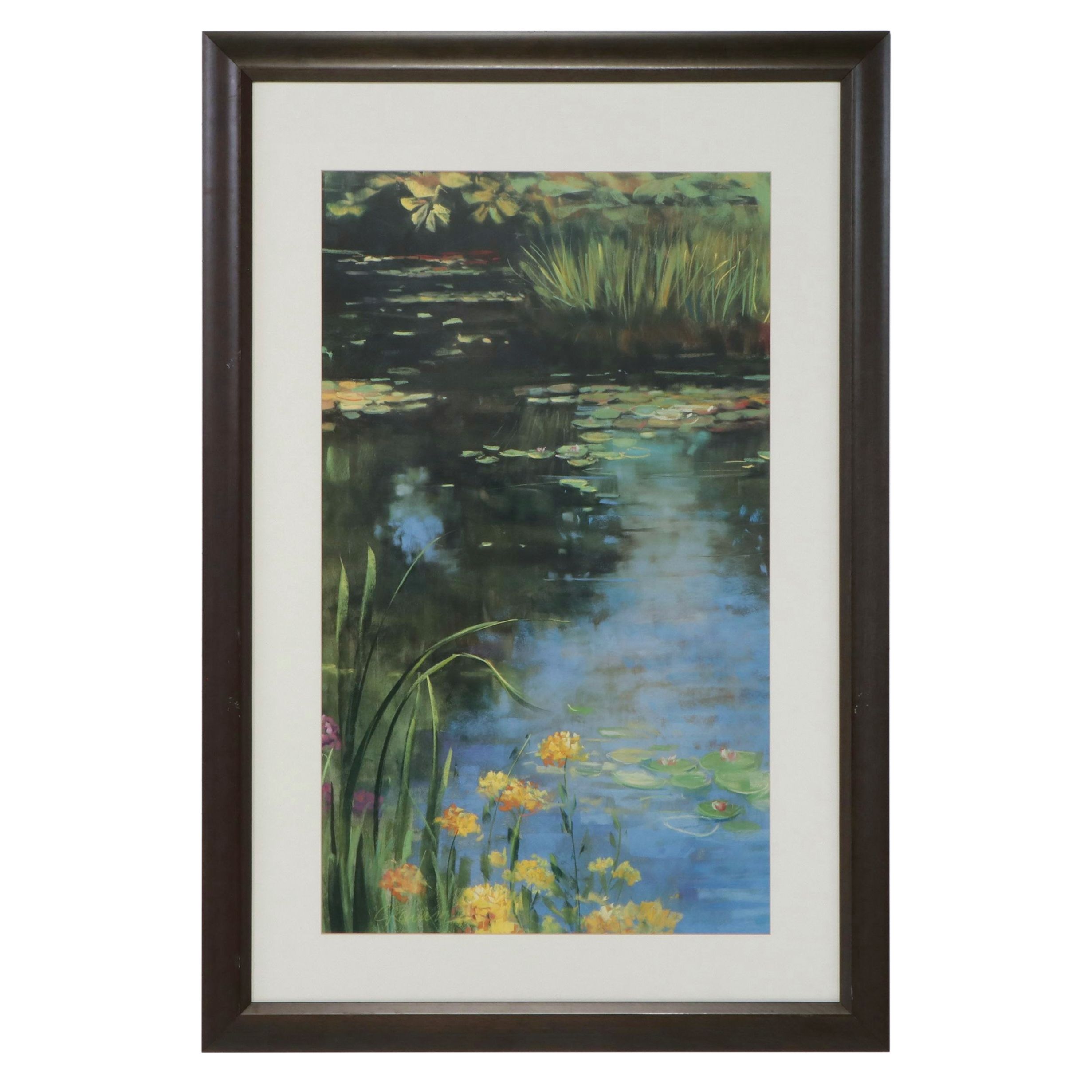 Large-Scale Offset Lithograph After Carol Rowan "Garden Pond"