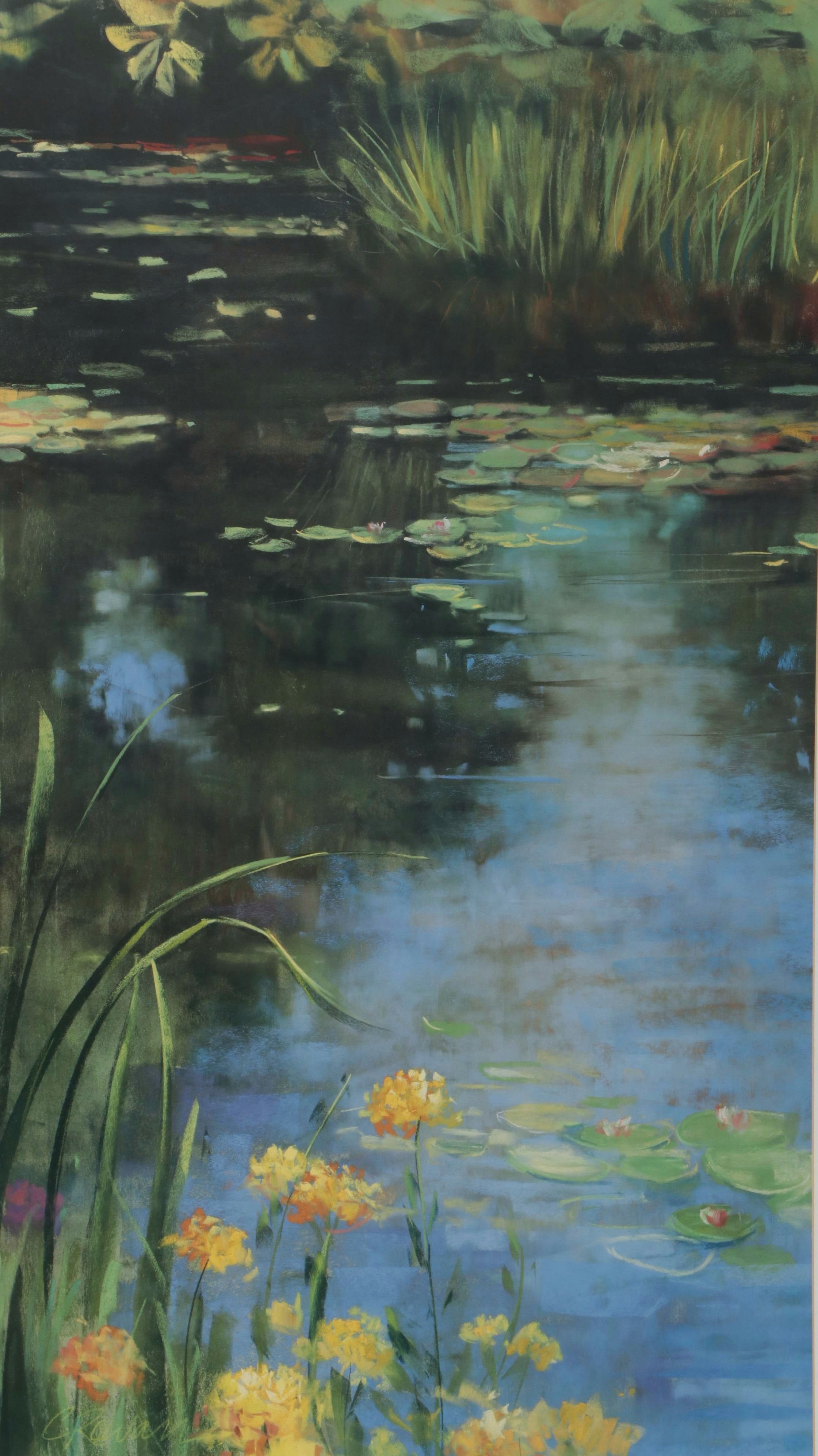 Large-Scale Offset Lithograph After Carol Rowan "Garden Pond"