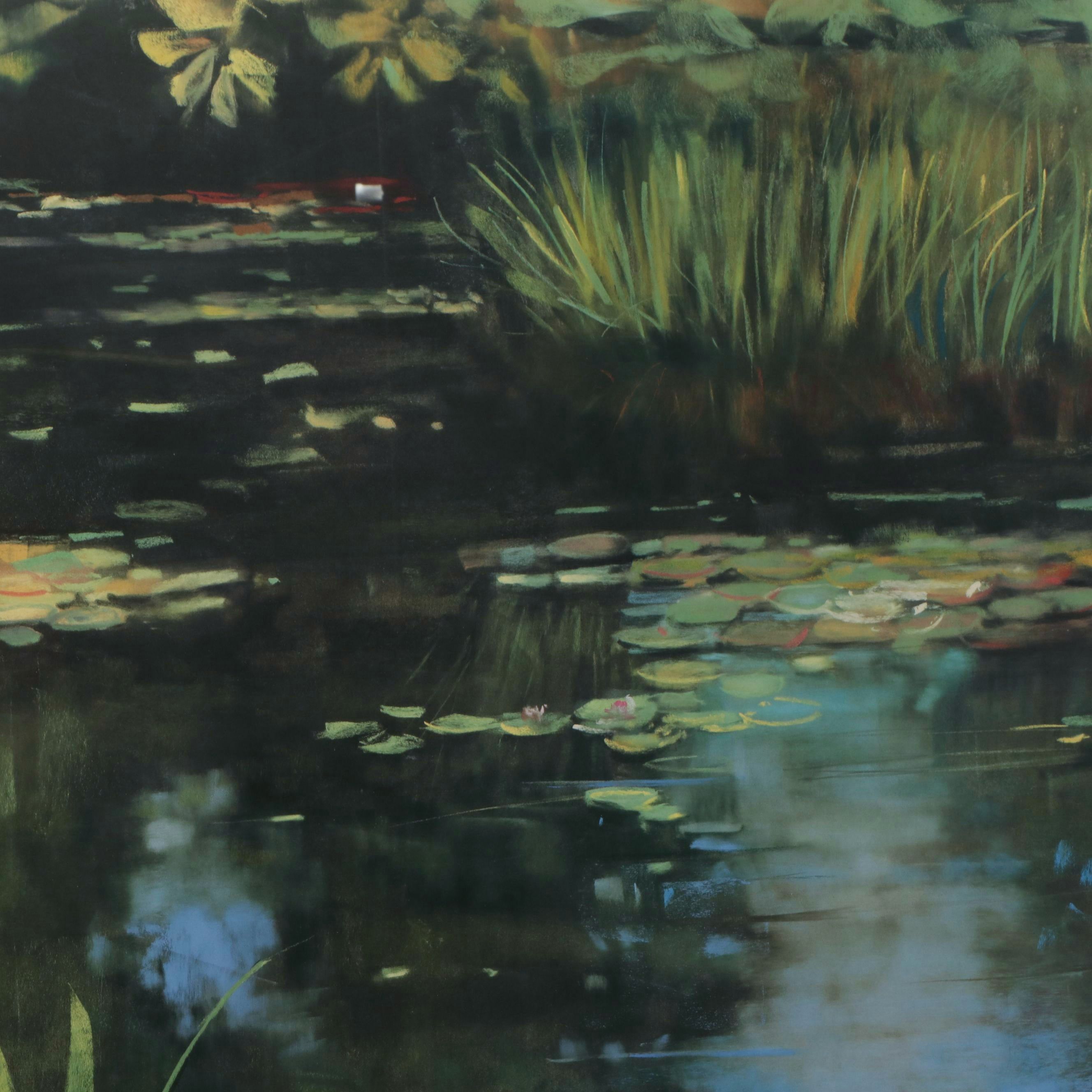 Large-Scale Offset Lithograph After Carol Rowan "Garden Pond"