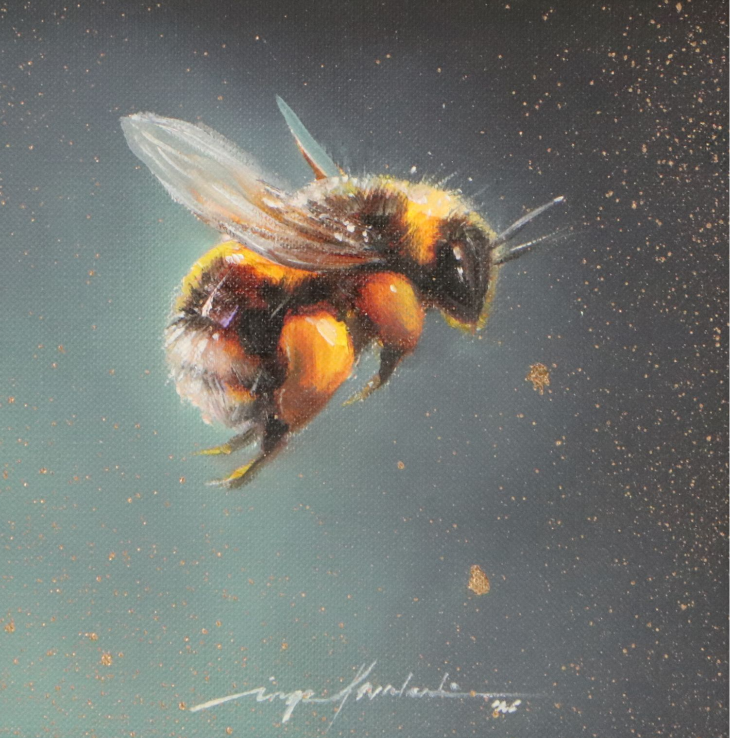 Inga Kovalenko Oil Painting of Bee, 2026