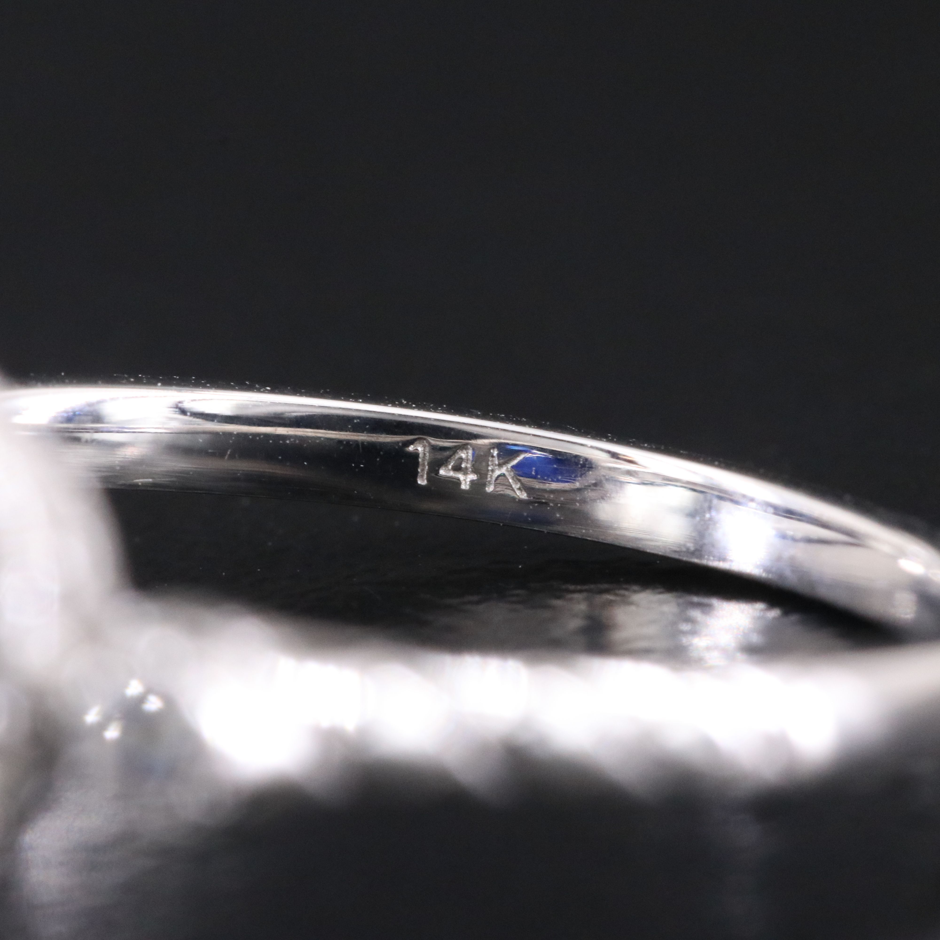 14K Sapphire, Diamond and White Sapphire Ring