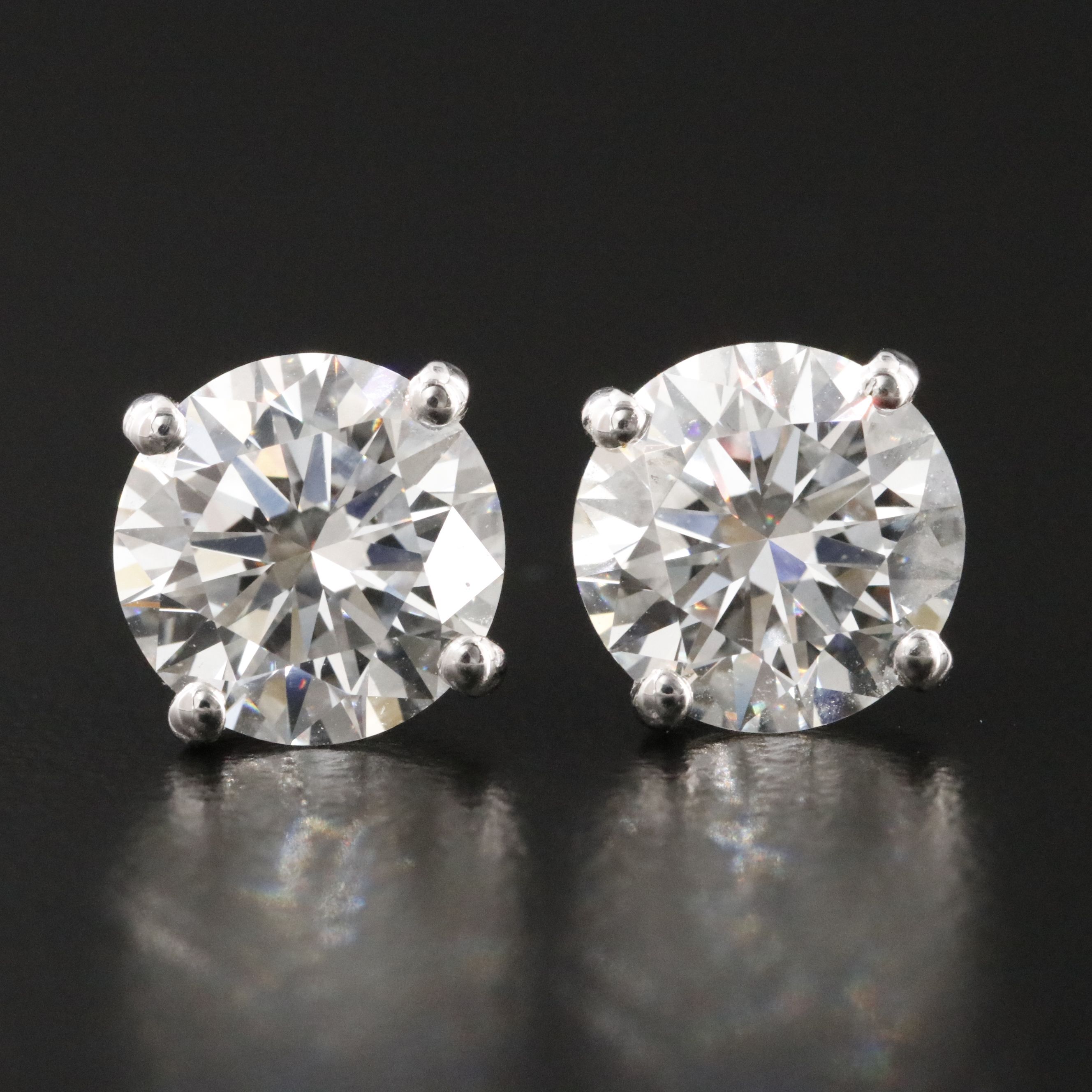 14K 5.03 CTW Lab Grown Diamond Solitaire Earrings with IGI Reports