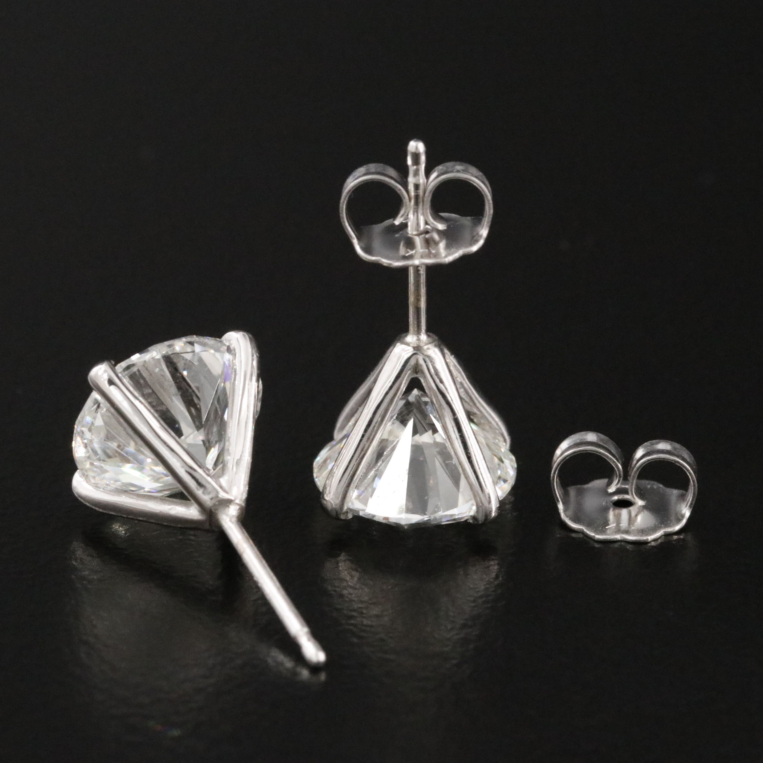 14K 5.03 CTW Lab Grown Diamond Solitaire Earrings with IGI Reports