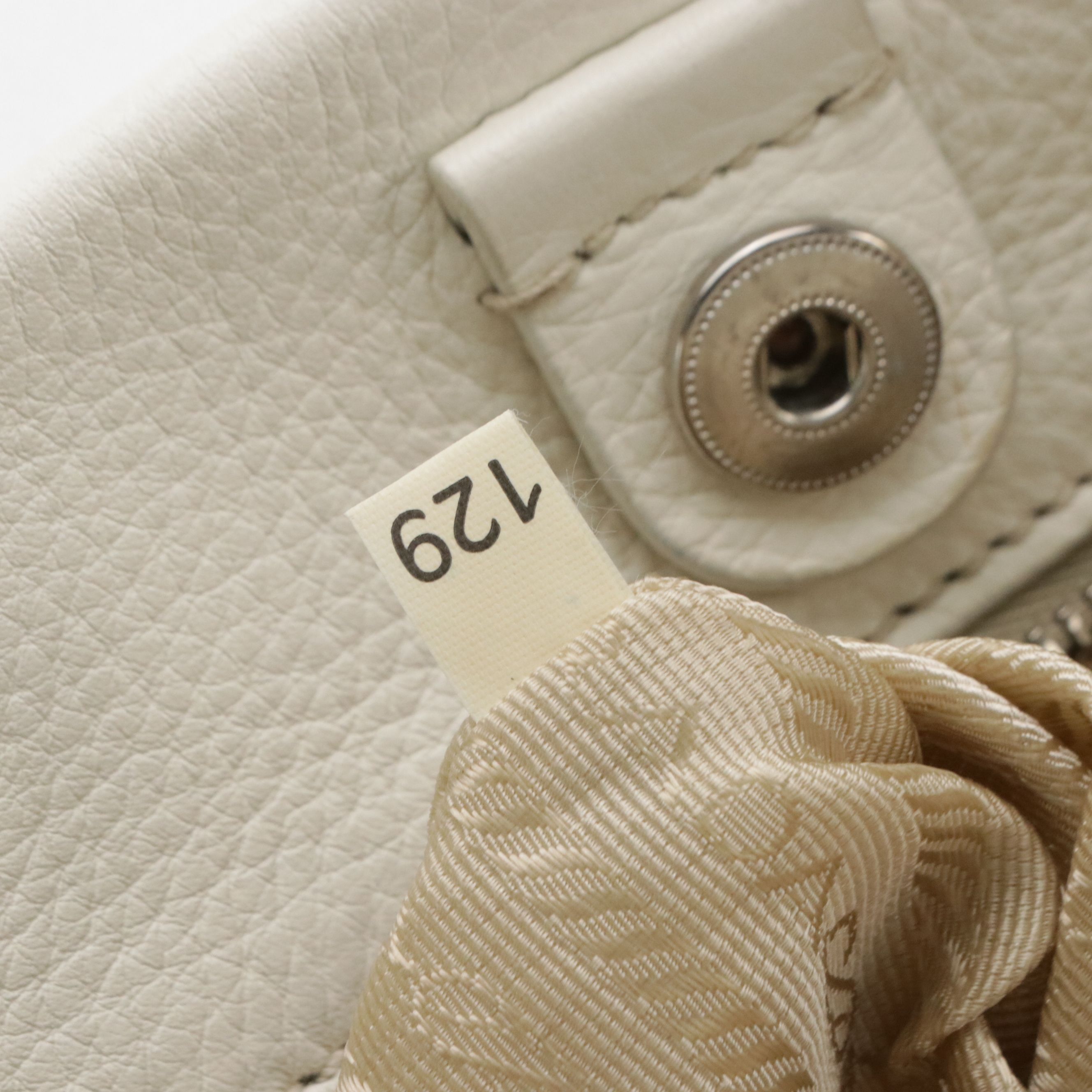 Prada Hobo Shoulder Bag in Neutral Tessuto Nylon and White Leather