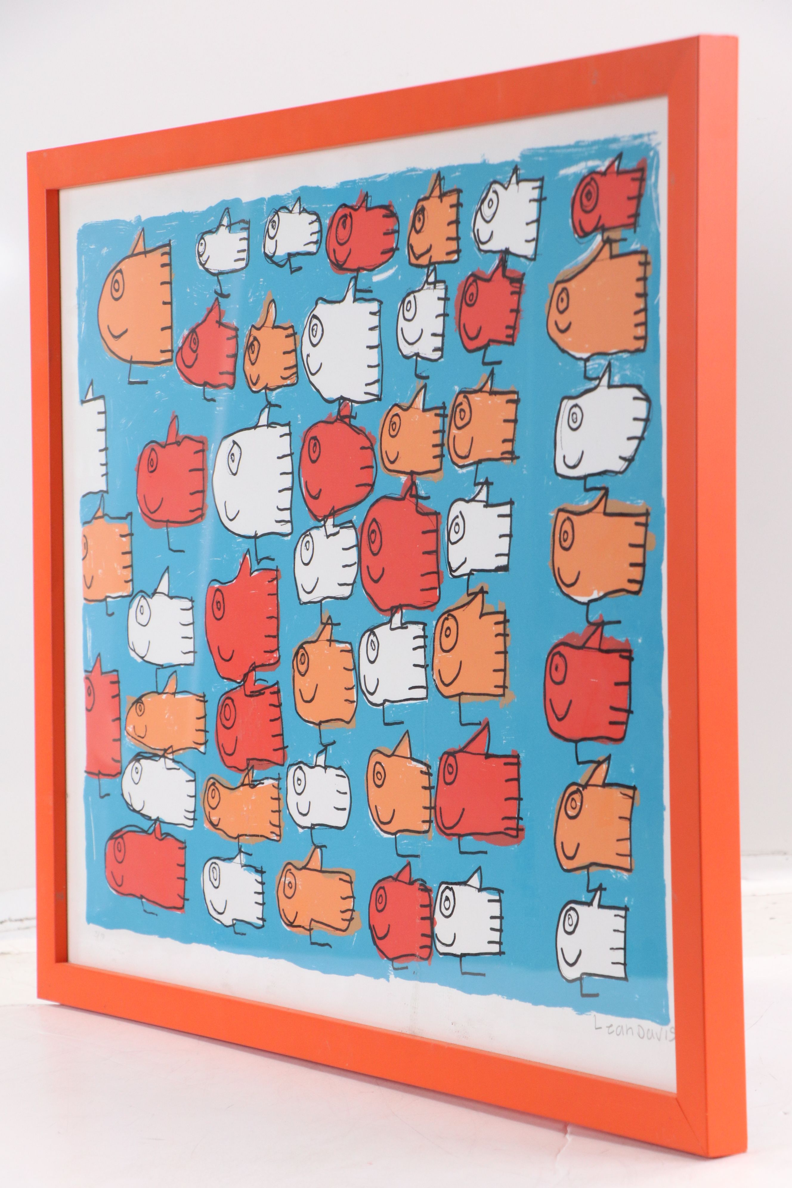 Leah David Lithograph of School of Fish, 21st Century