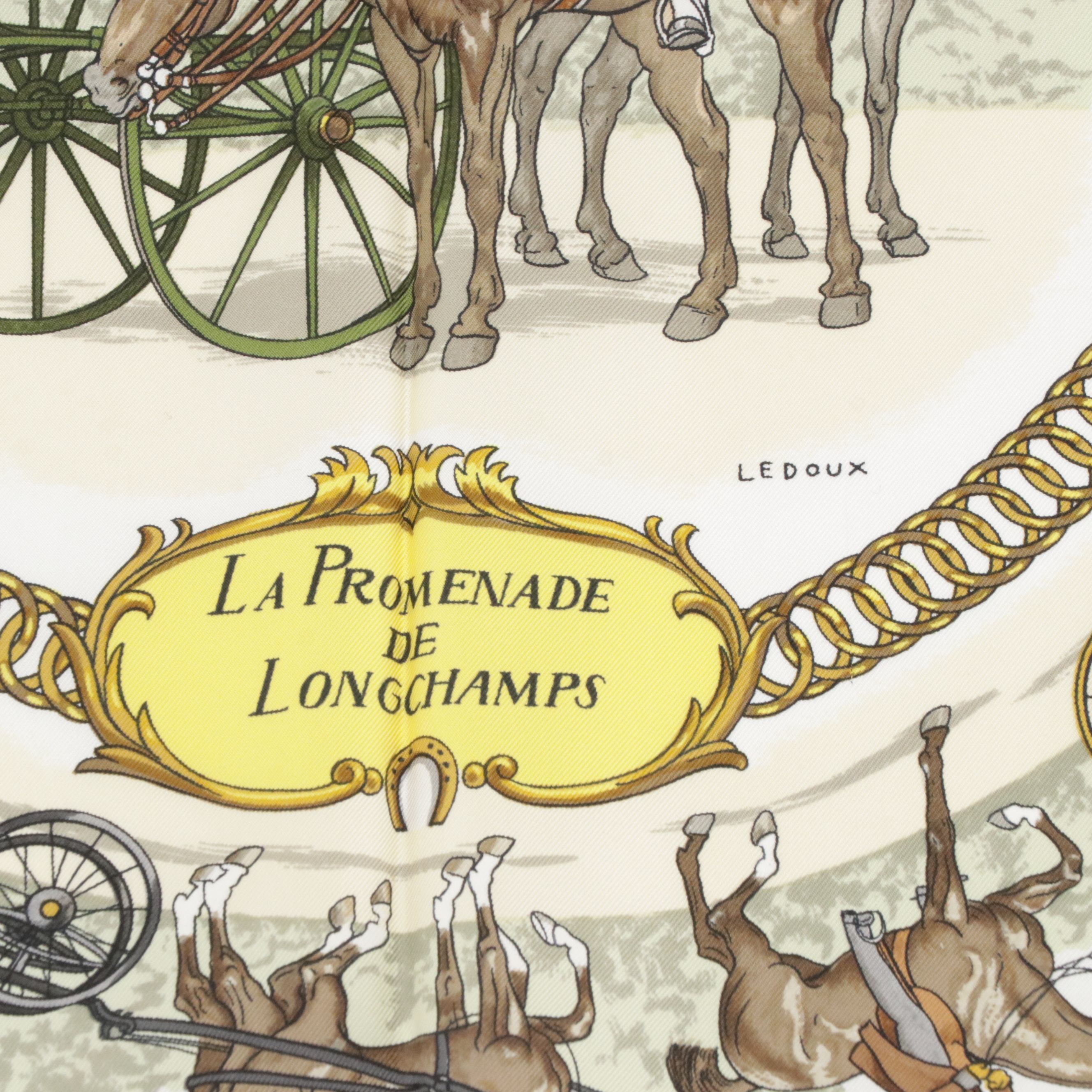 Hermès "La Promenade De Longchamps" Silk Twill Scarf 90