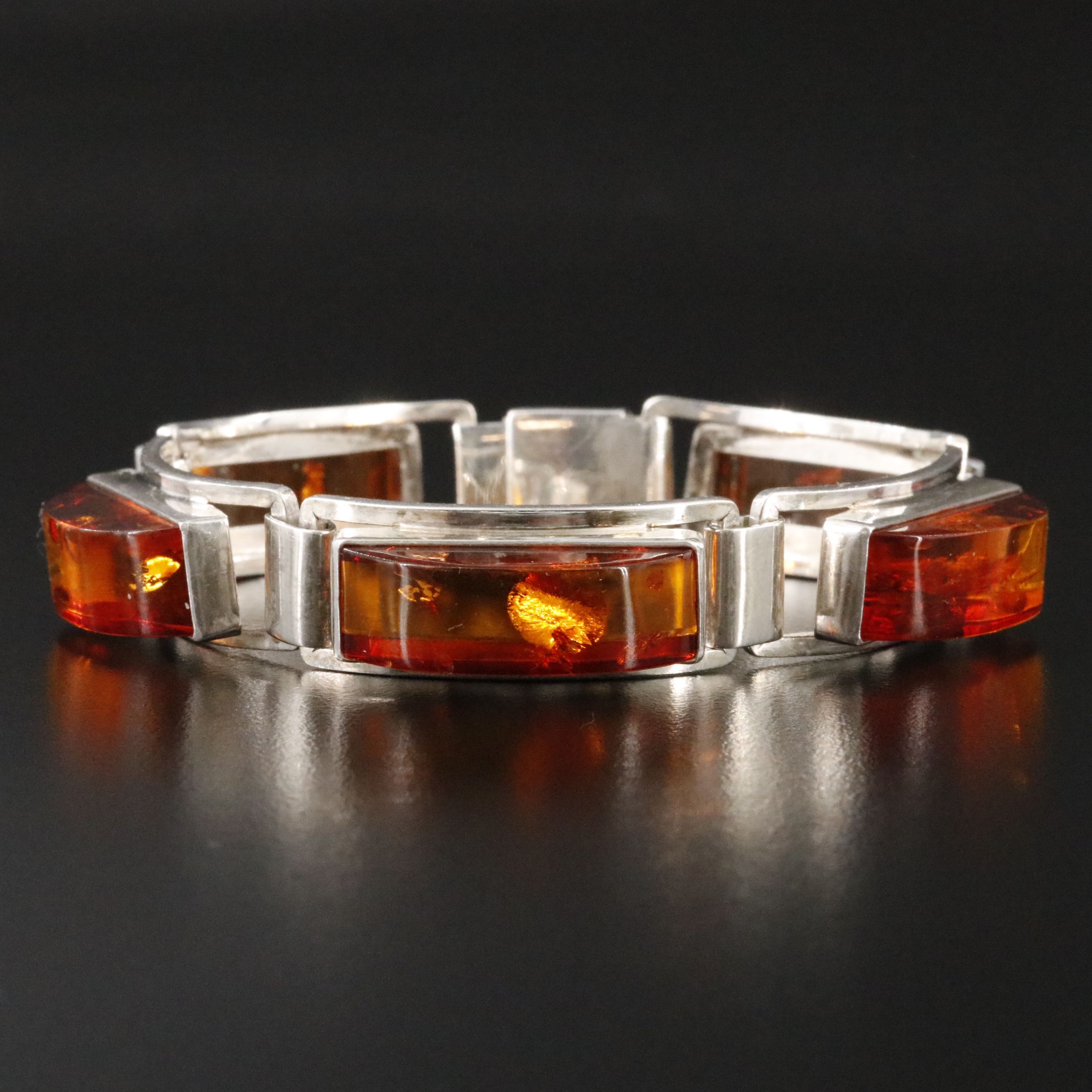Sterling Amber Bracelet