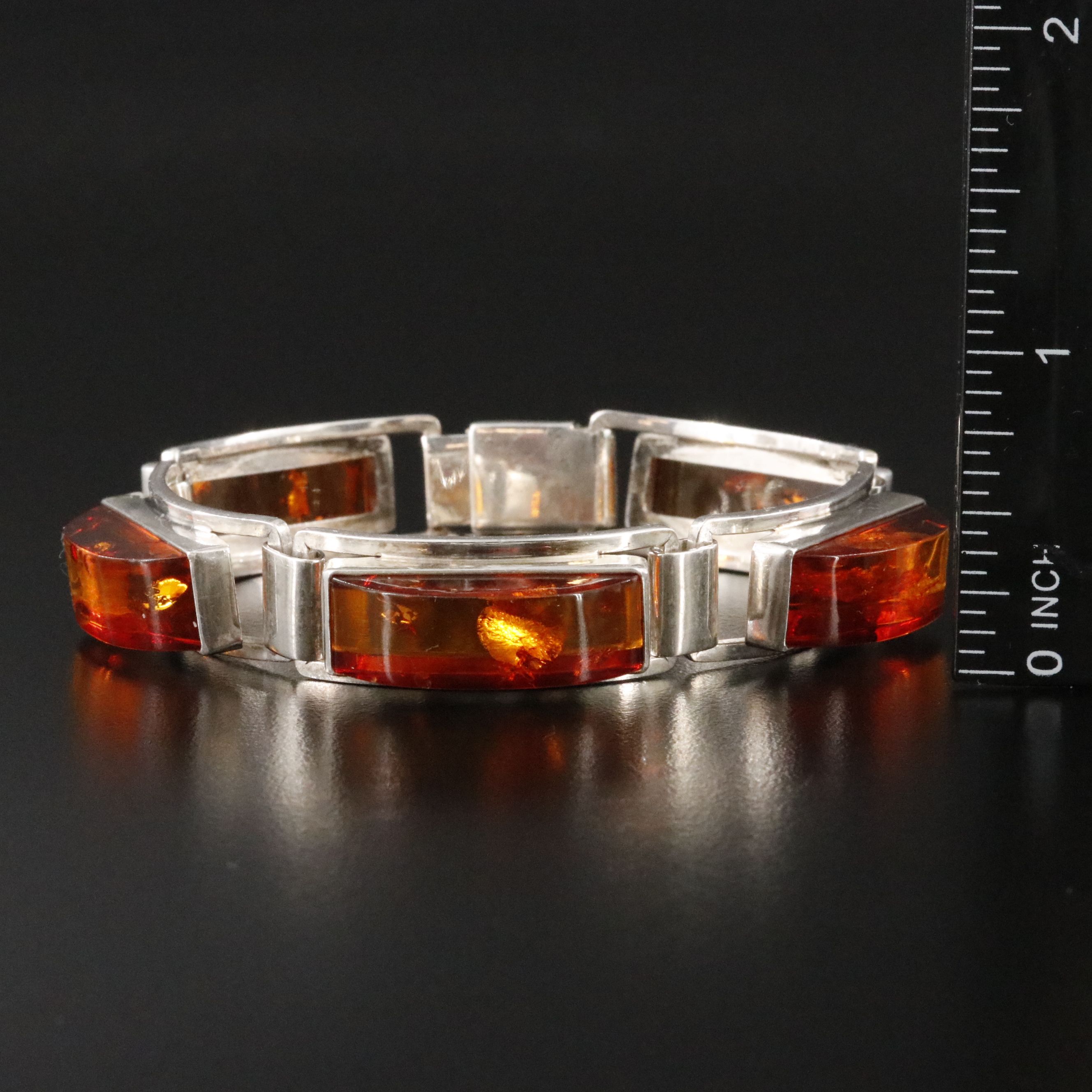 Sterling Amber Bracelet