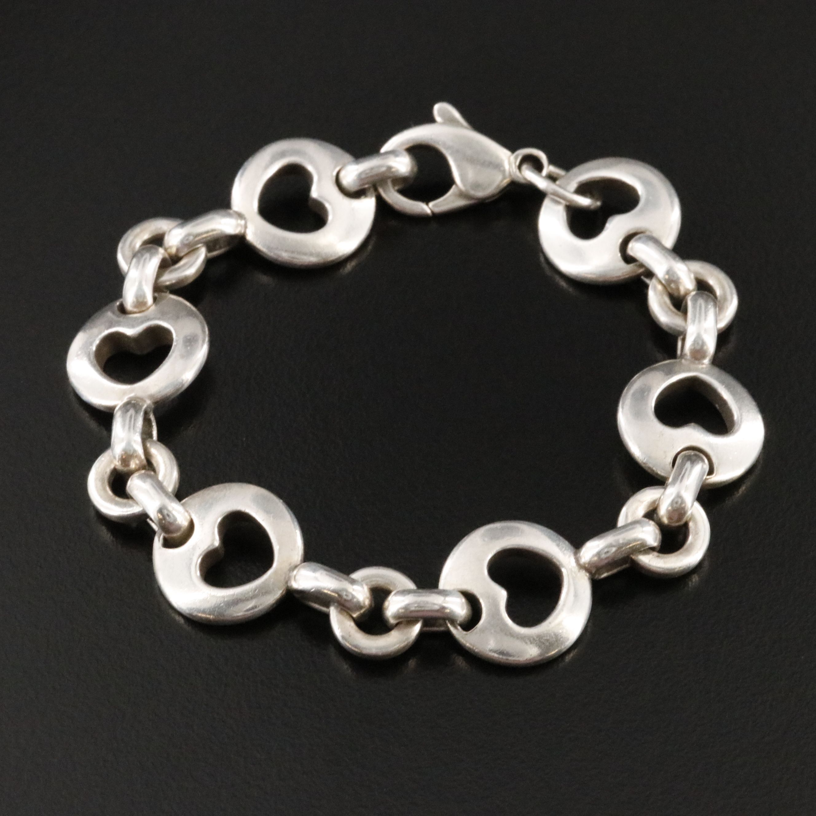 Tiffany & Co. Sterling Silver Stencil Heart Bracelet