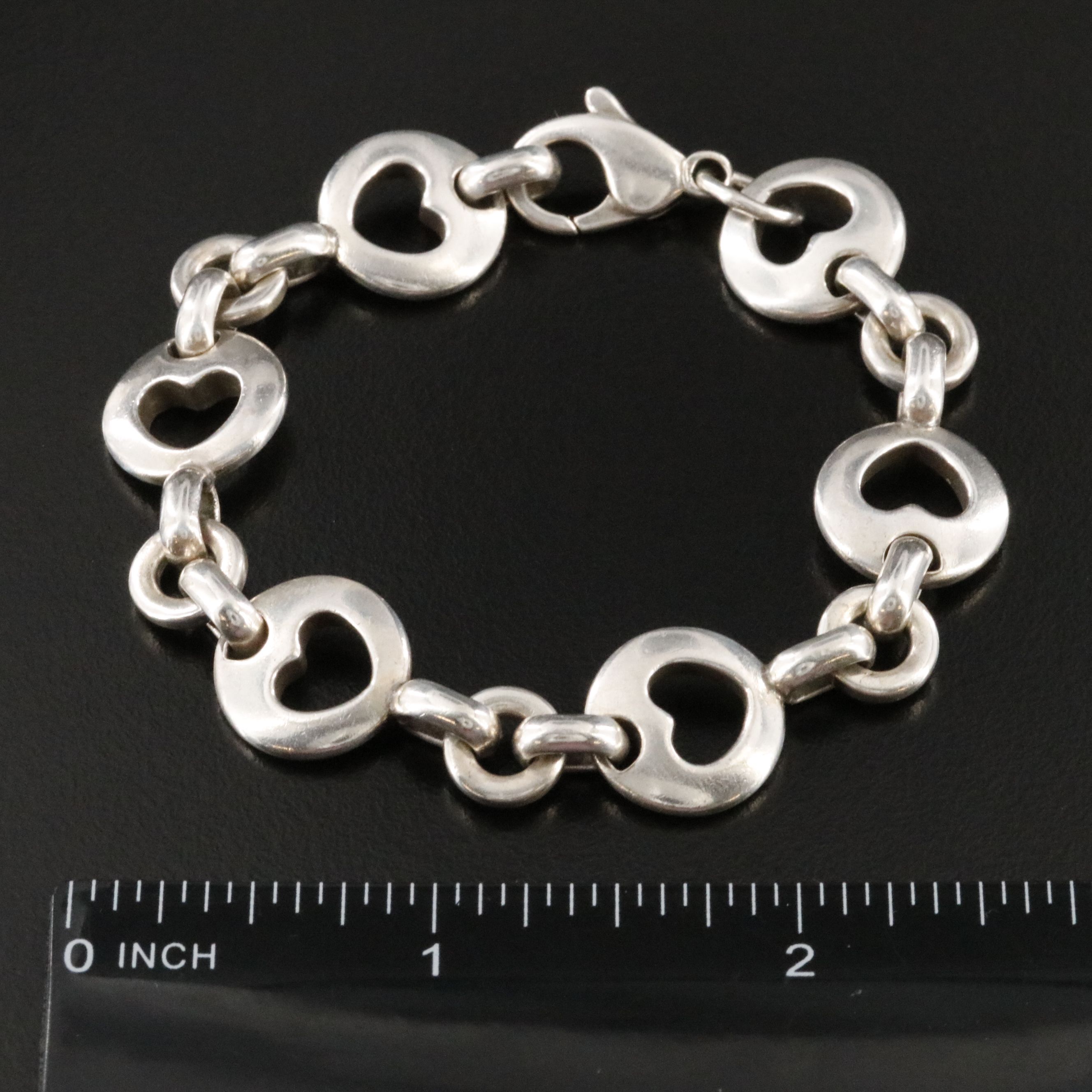 Tiffany & Co. Sterling Silver Stencil Heart Bracelet