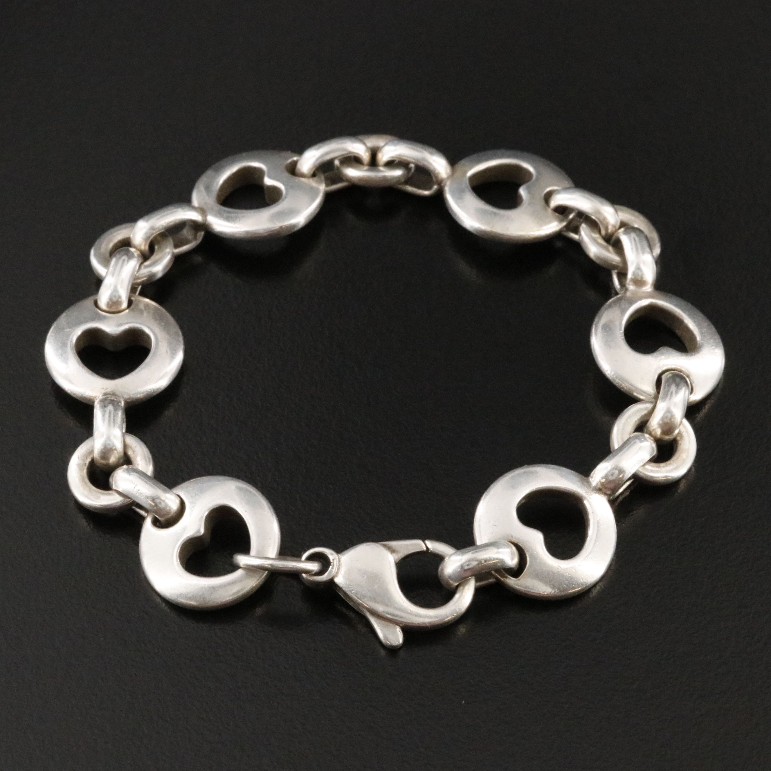 Tiffany & Co. Sterling Silver Stencil Heart Bracelet