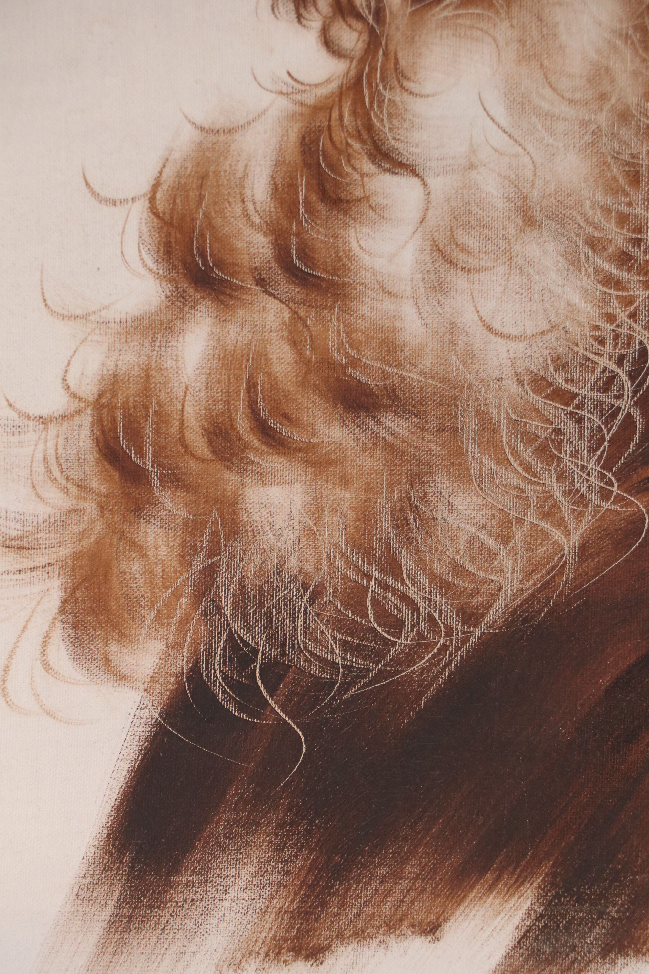 Berri Dupas Oil Portrait of Old Man, Mid-20th Century