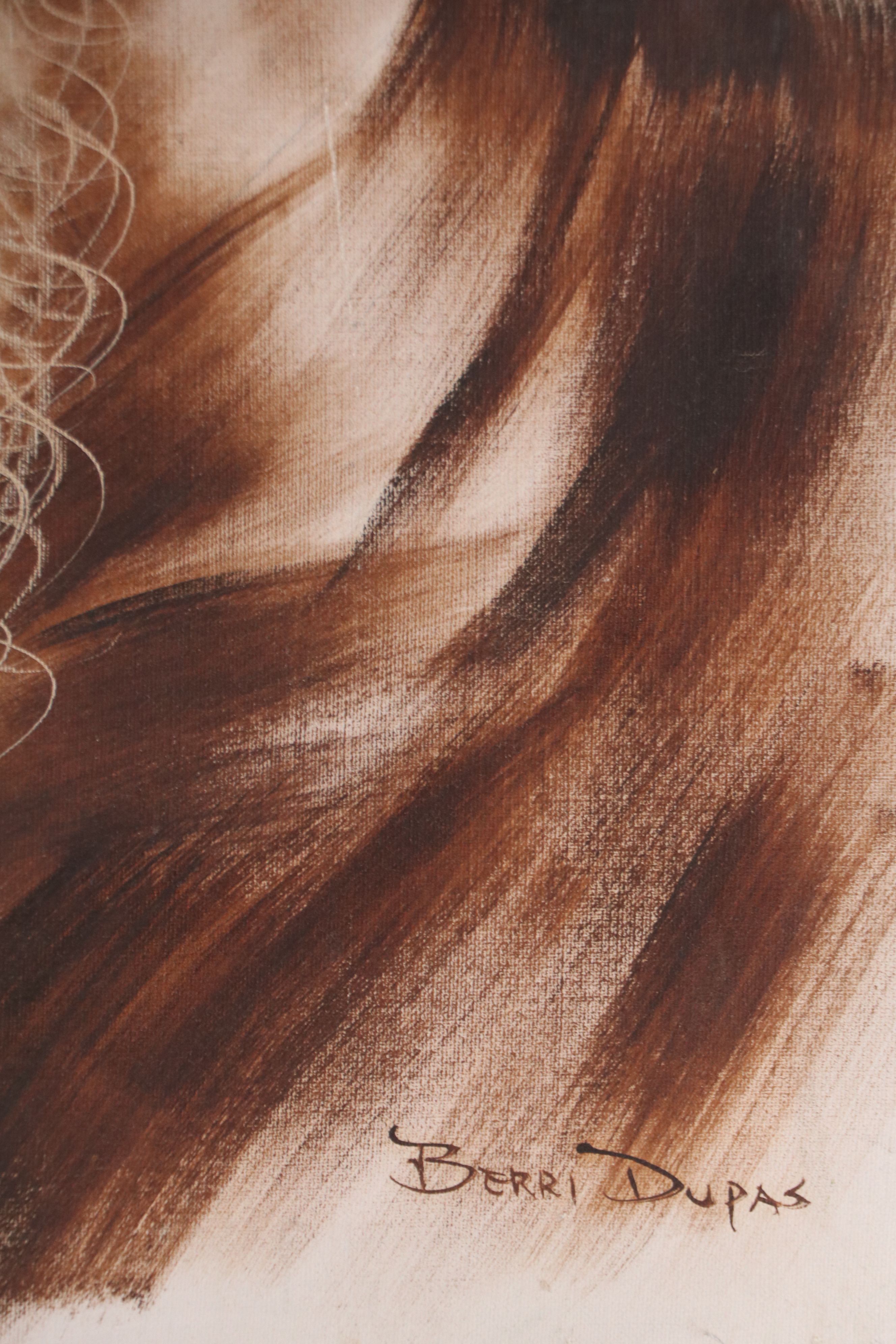 Berri Dupas Oil Portrait of Old Man, Mid-20th Century