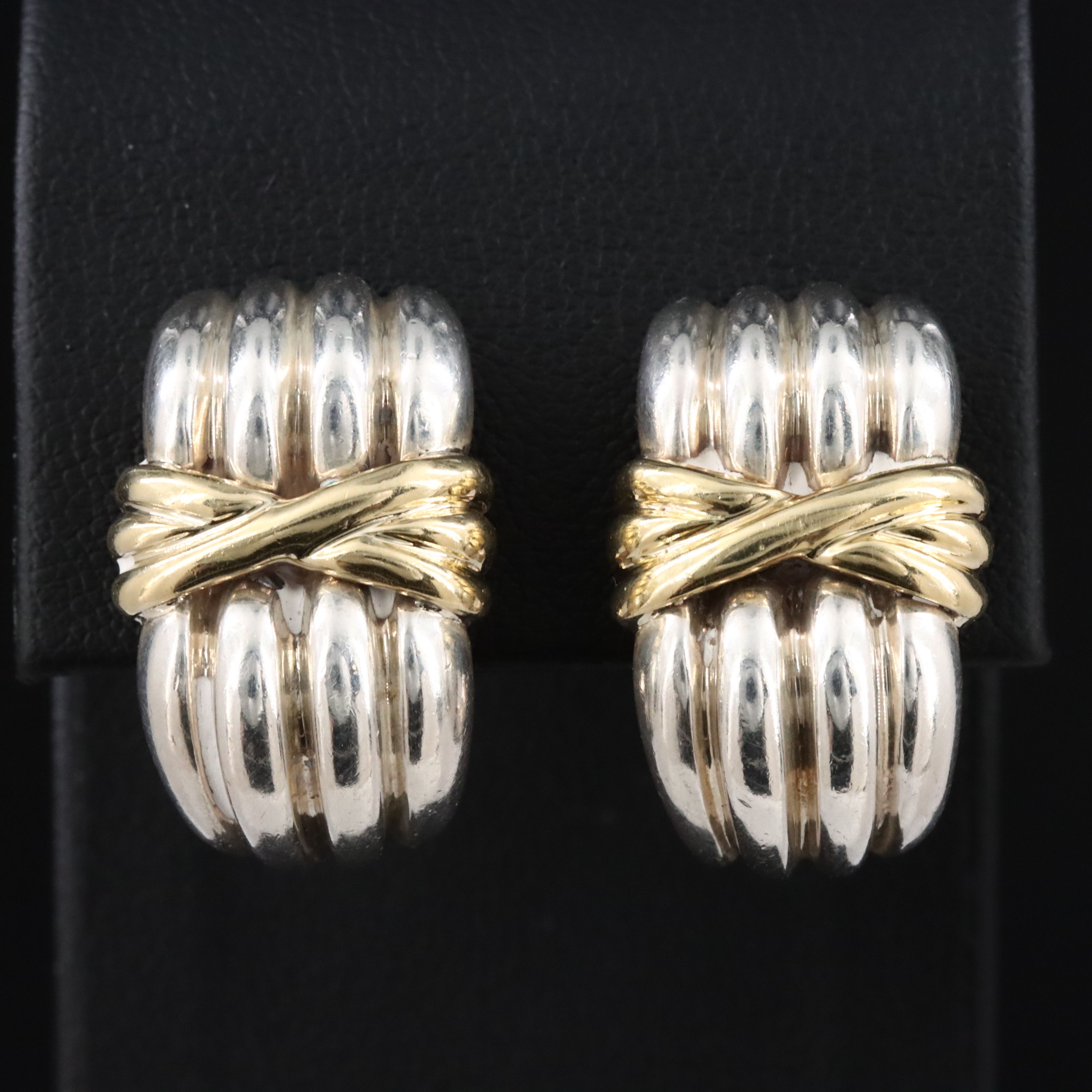 Tiffany & Co. Sterling and 18K Clip Earrings