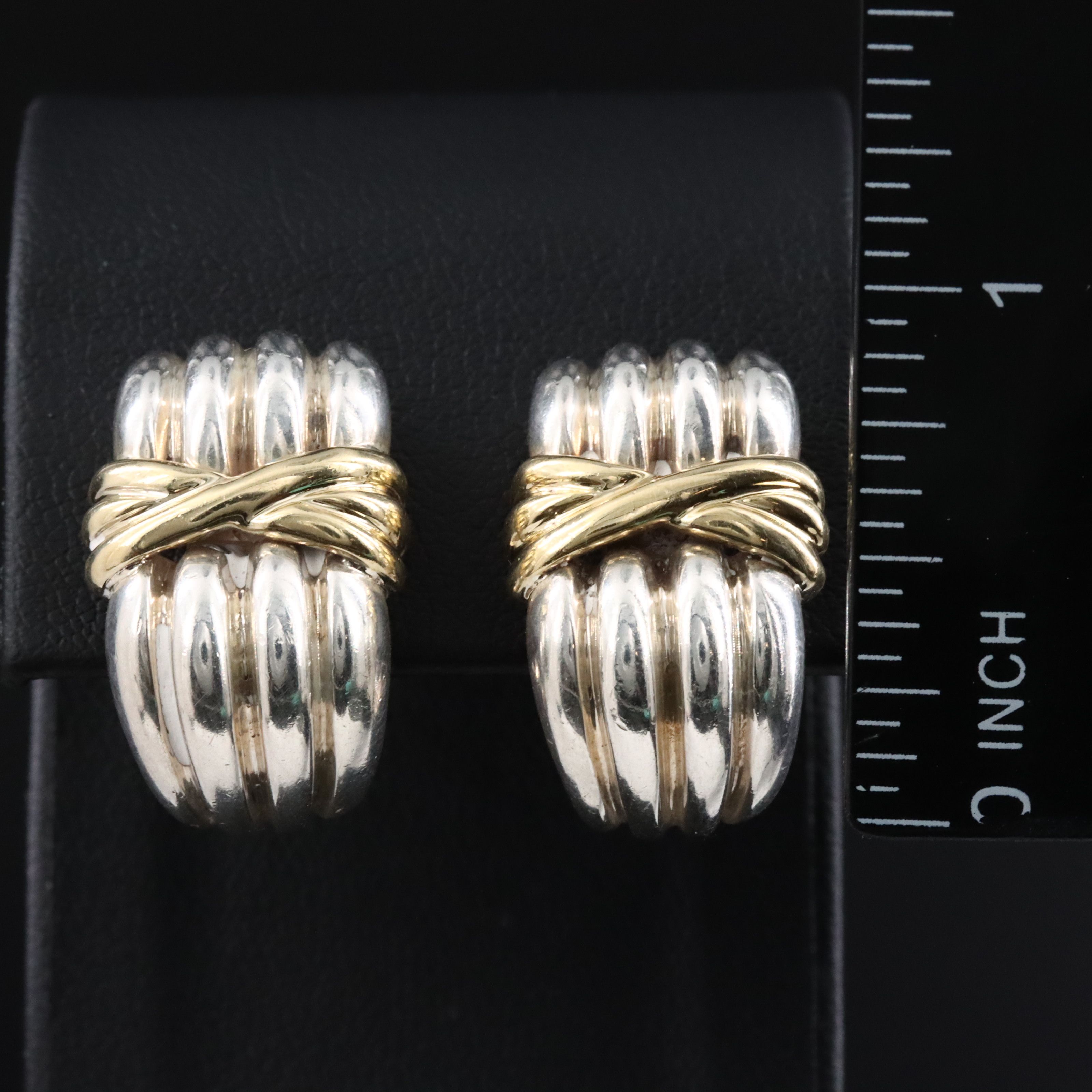 Tiffany & Co. Sterling and 18K Clip Earrings