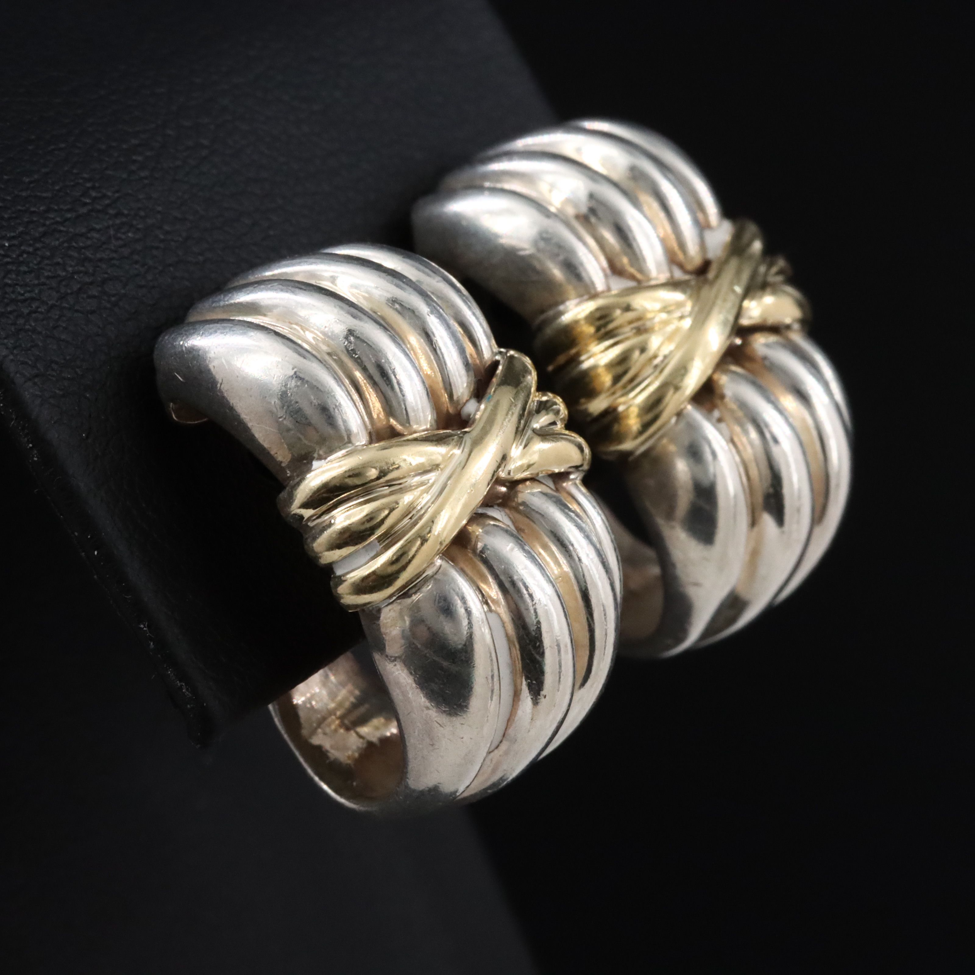 Tiffany & Co. Sterling and 18K Clip Earrings