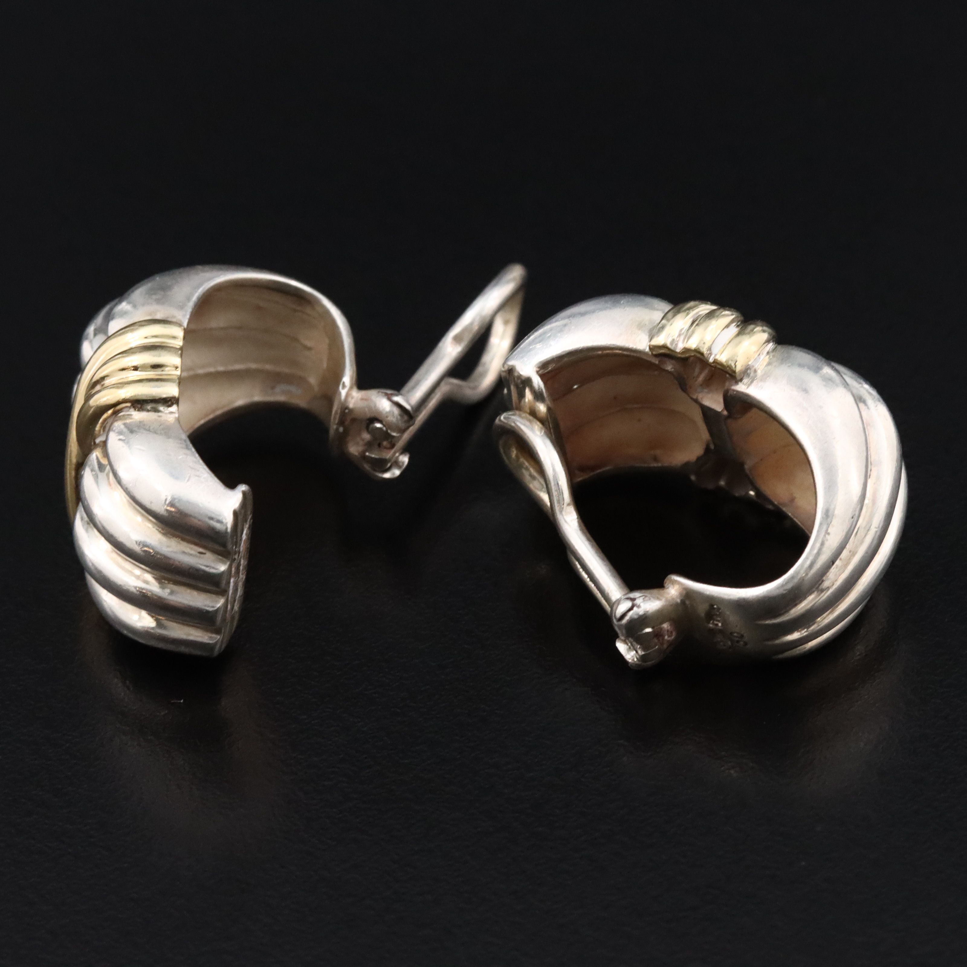 Tiffany & Co. Sterling and 18K Clip Earrings