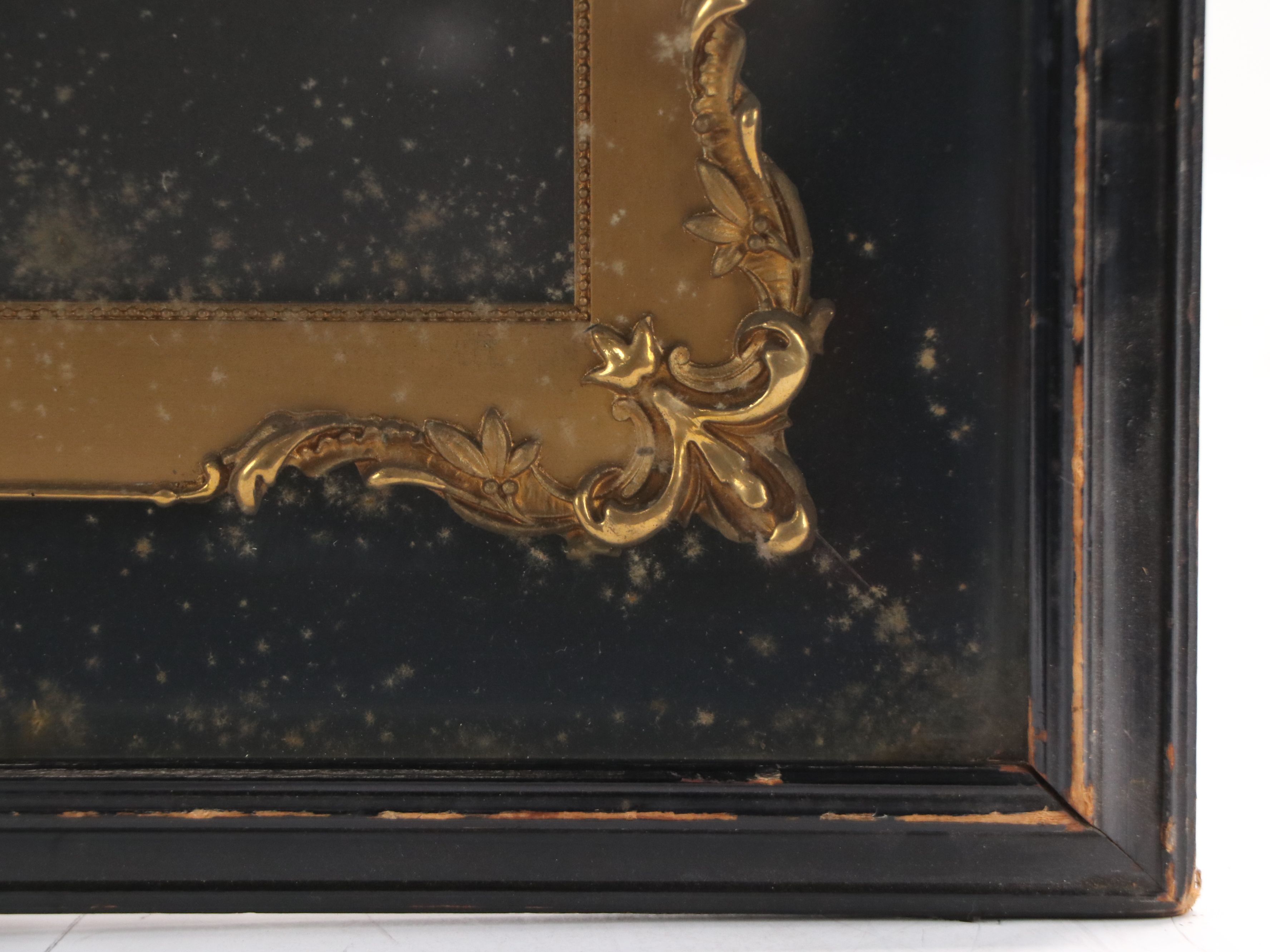 Gothic Framed Lithograph of Statue's Head, Late 20th Century