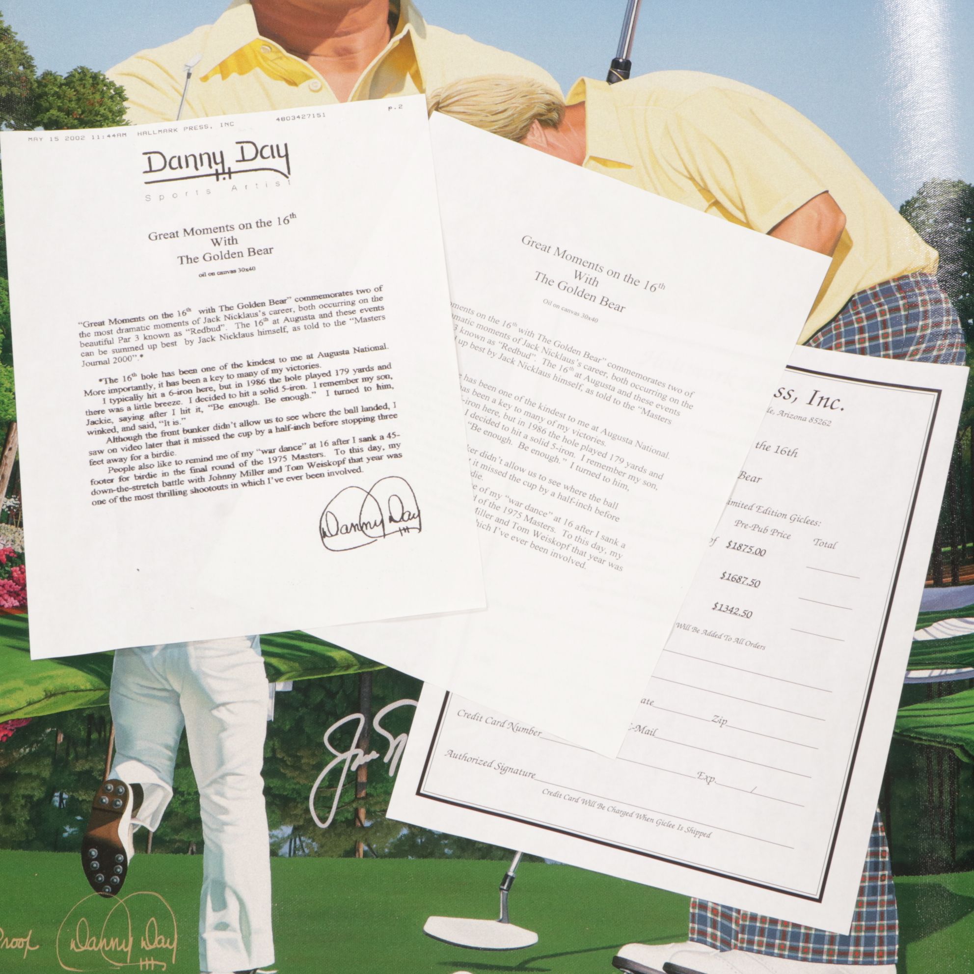 Danny Day Giclée "Great Moments of the 16th with The Golden Bear"