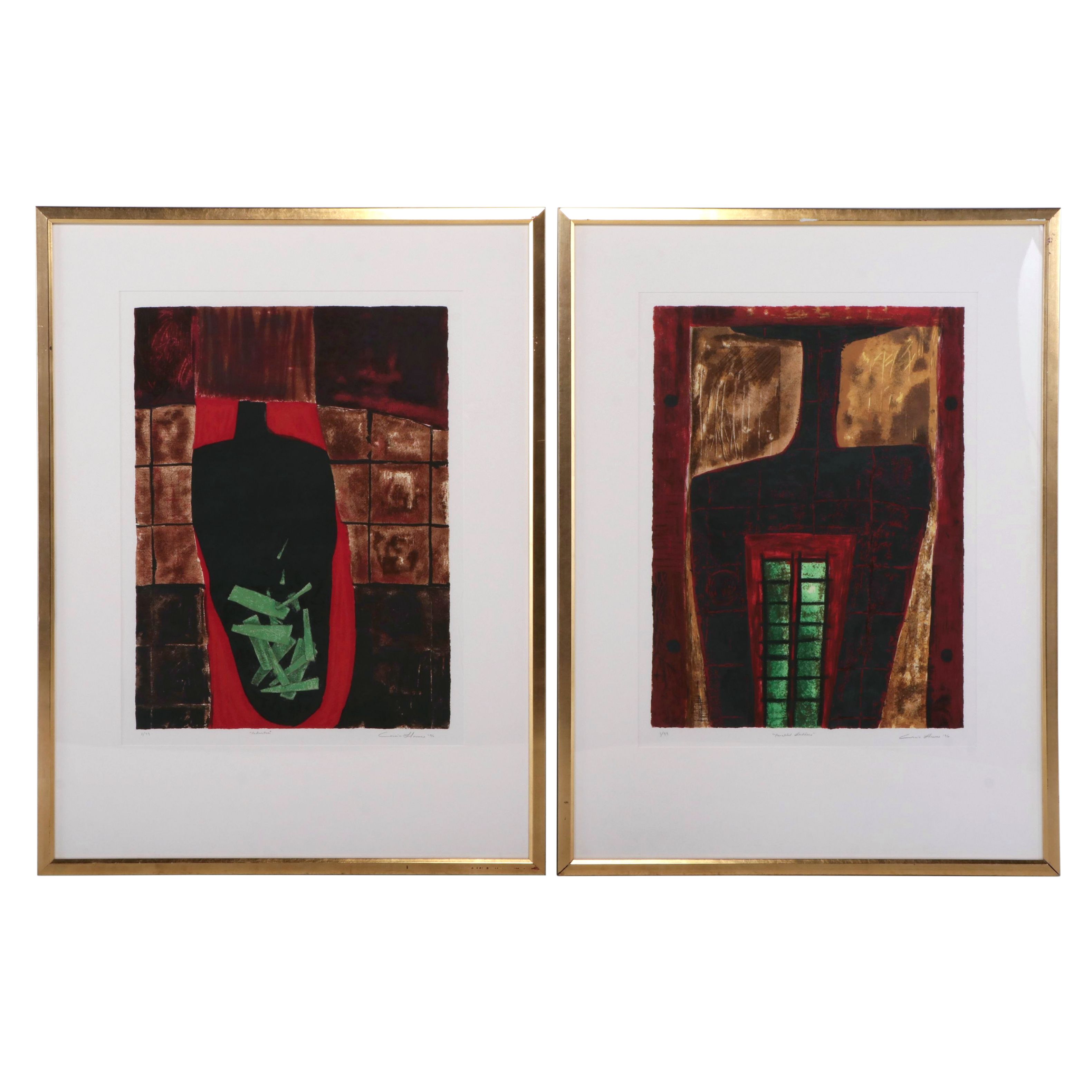 Connie Lloveras Large-Scale Lithographs "Pedacitos" and "Parallel Ladders"