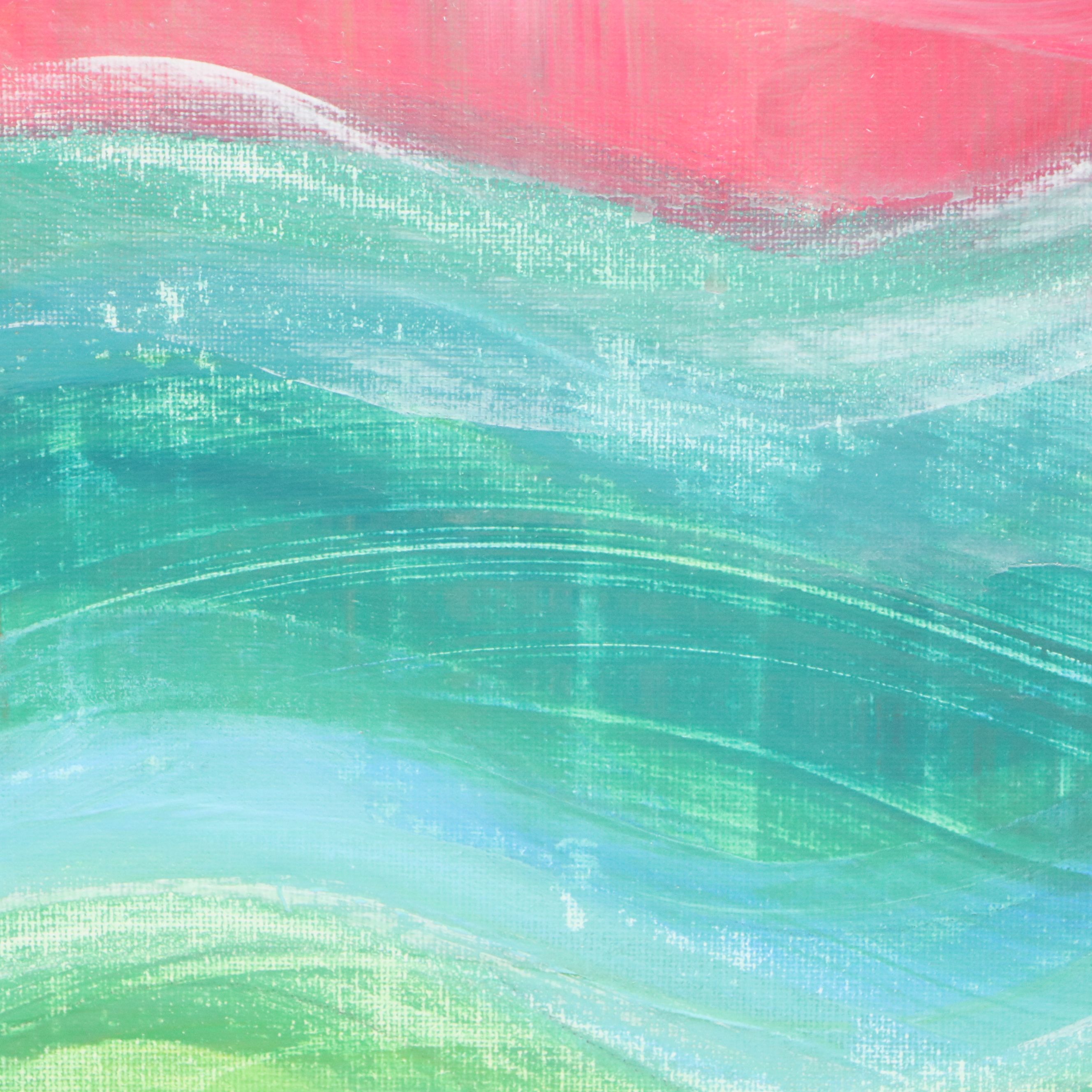 J. Popolin Abstract Acrylic Painting "Sea Dreams," 2026