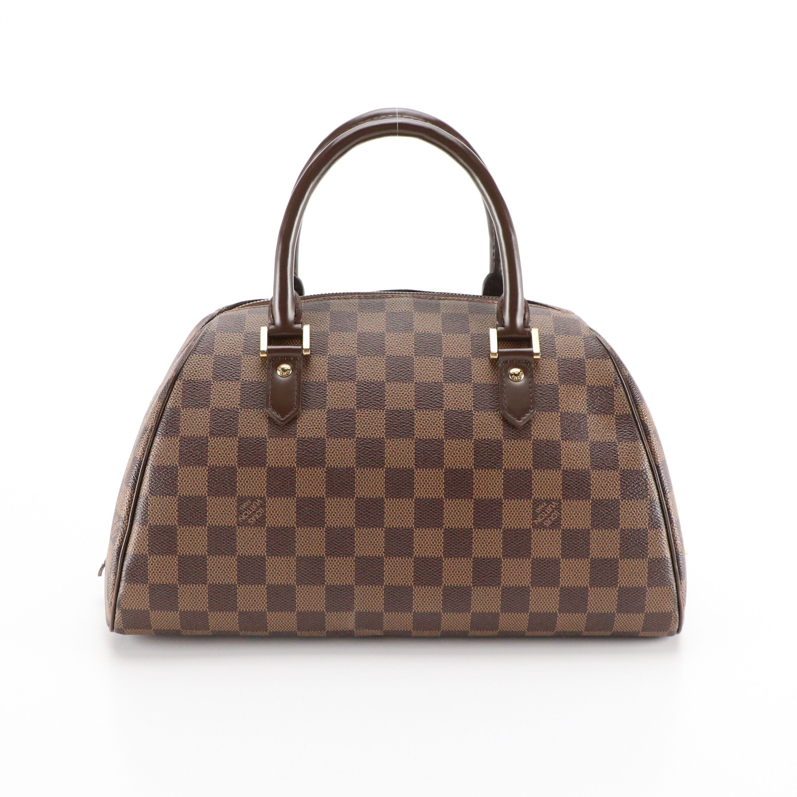 Louis Vuitton Ribera MM Zip Satchel in Damier Ebene Coated Canvas and Leather