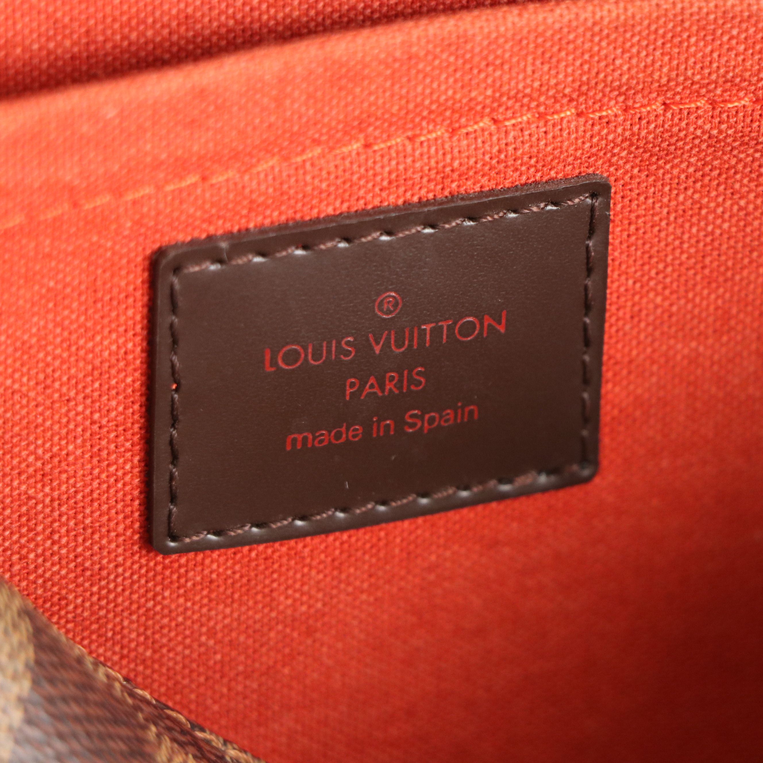 Louis Vuitton Ribera MM Zip Satchel in Damier Ebene Coated Canvas and Leather