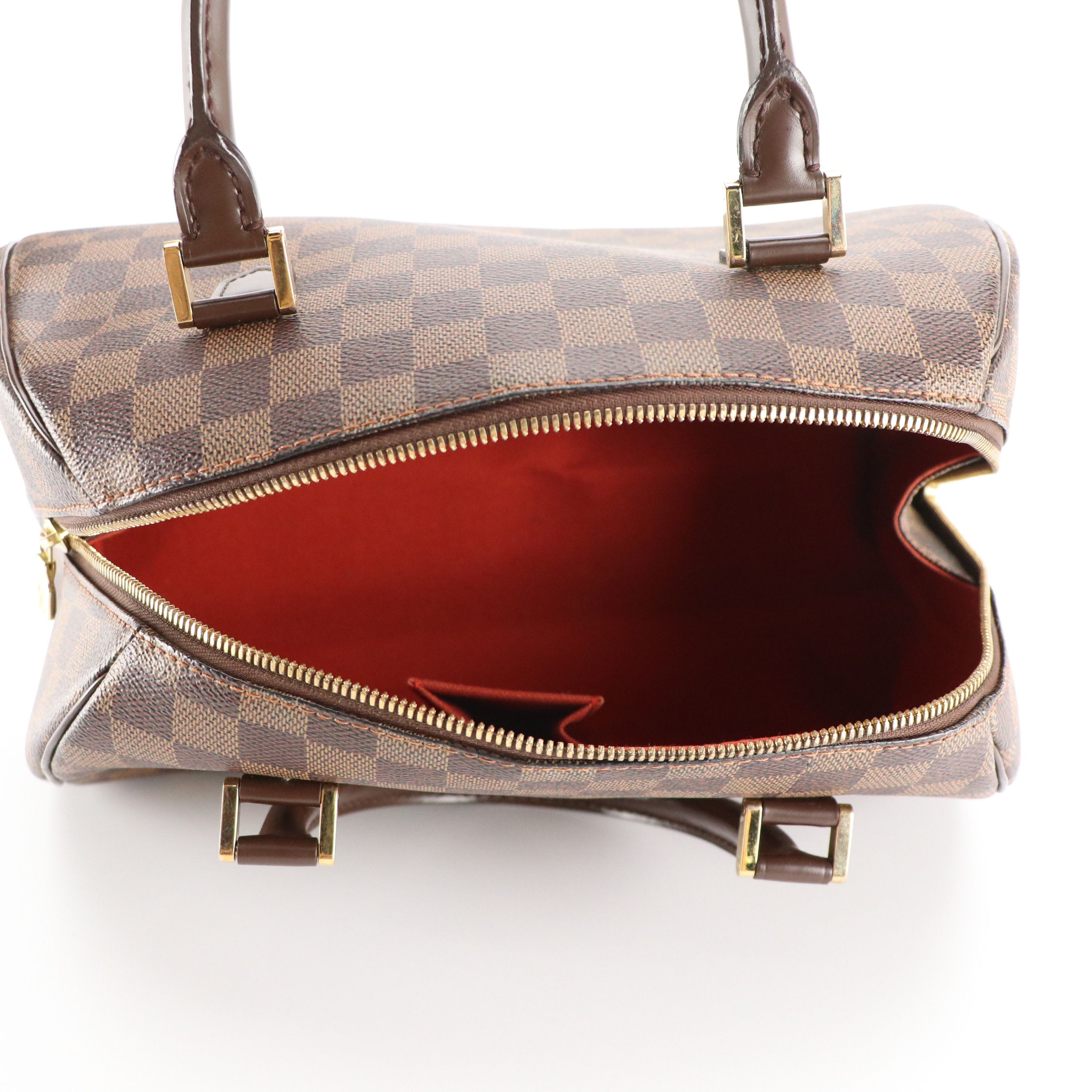 Louis Vuitton Ribera MM Zip Satchel in Damier Ebene Coated Canvas and Leather