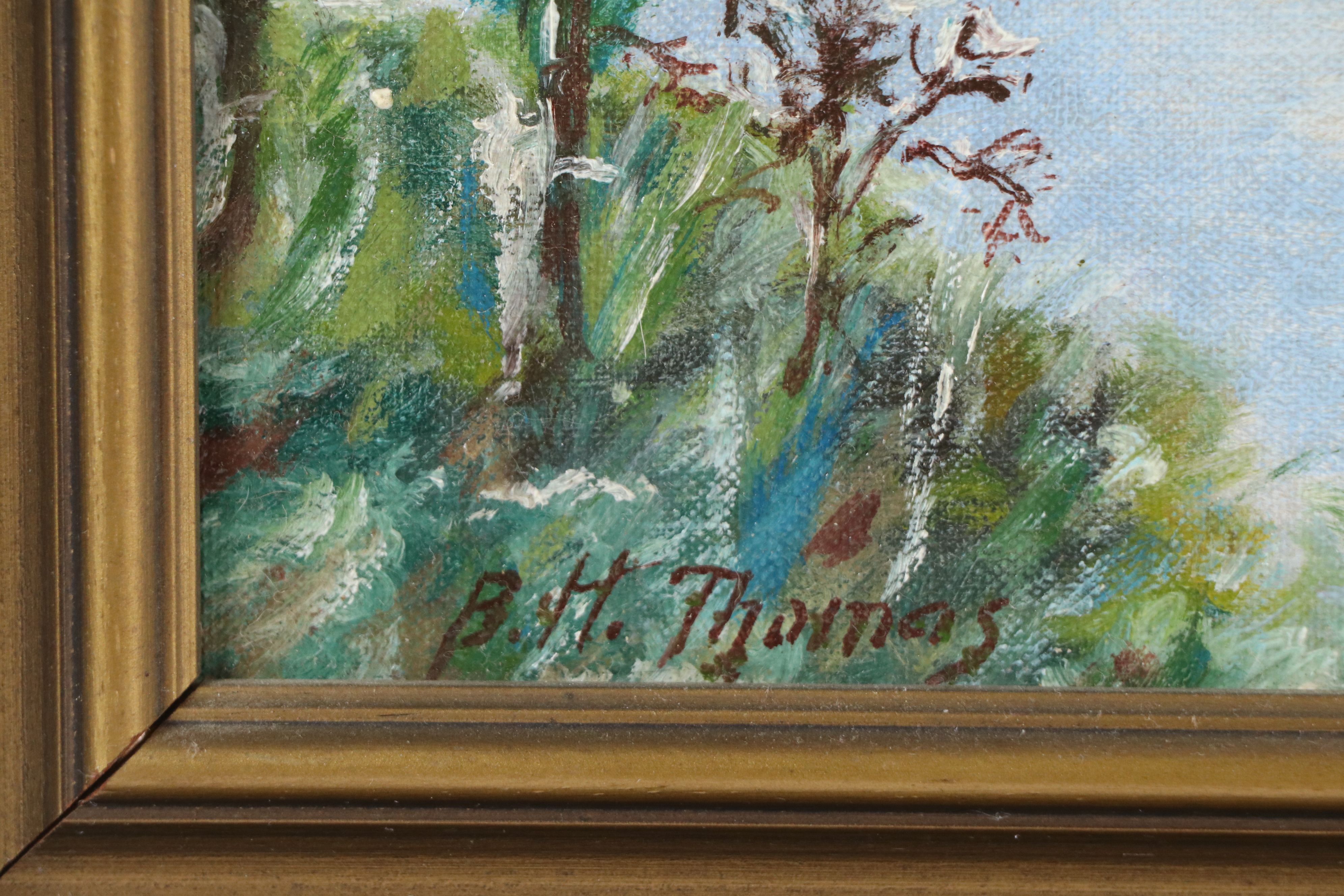 Oil Painting of Wintertime Forest, Mid to Late 20th Century