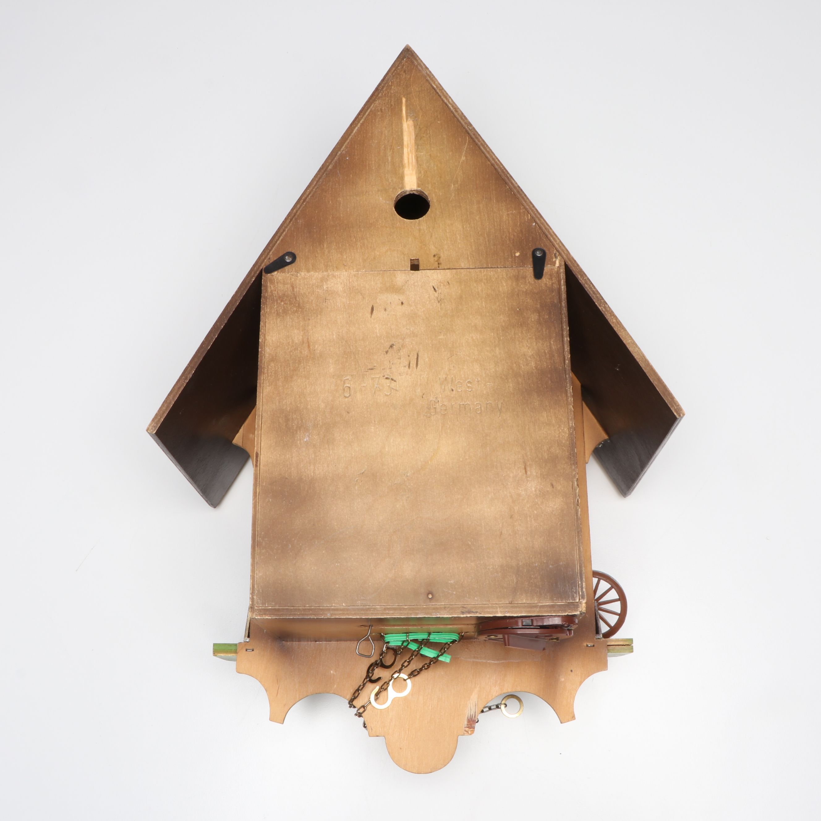 West German Polychrome Wood Cuckoo Clock, Late 20th Century