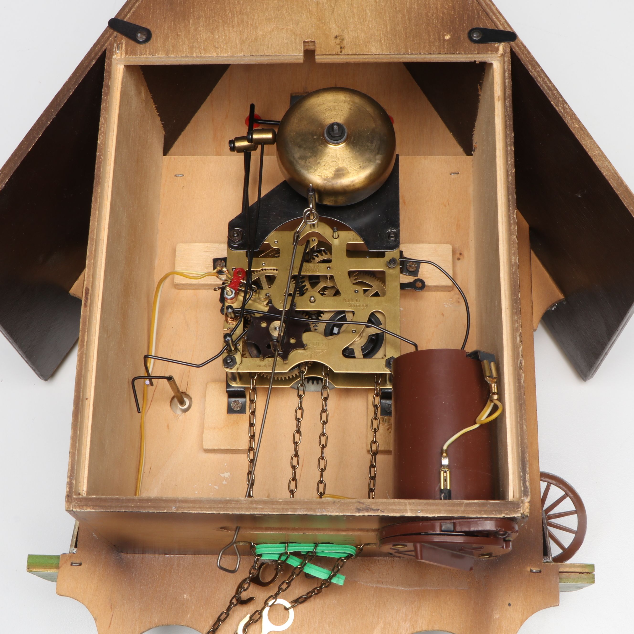 West German Polychrome Wood Cuckoo Clock, Late 20th Century