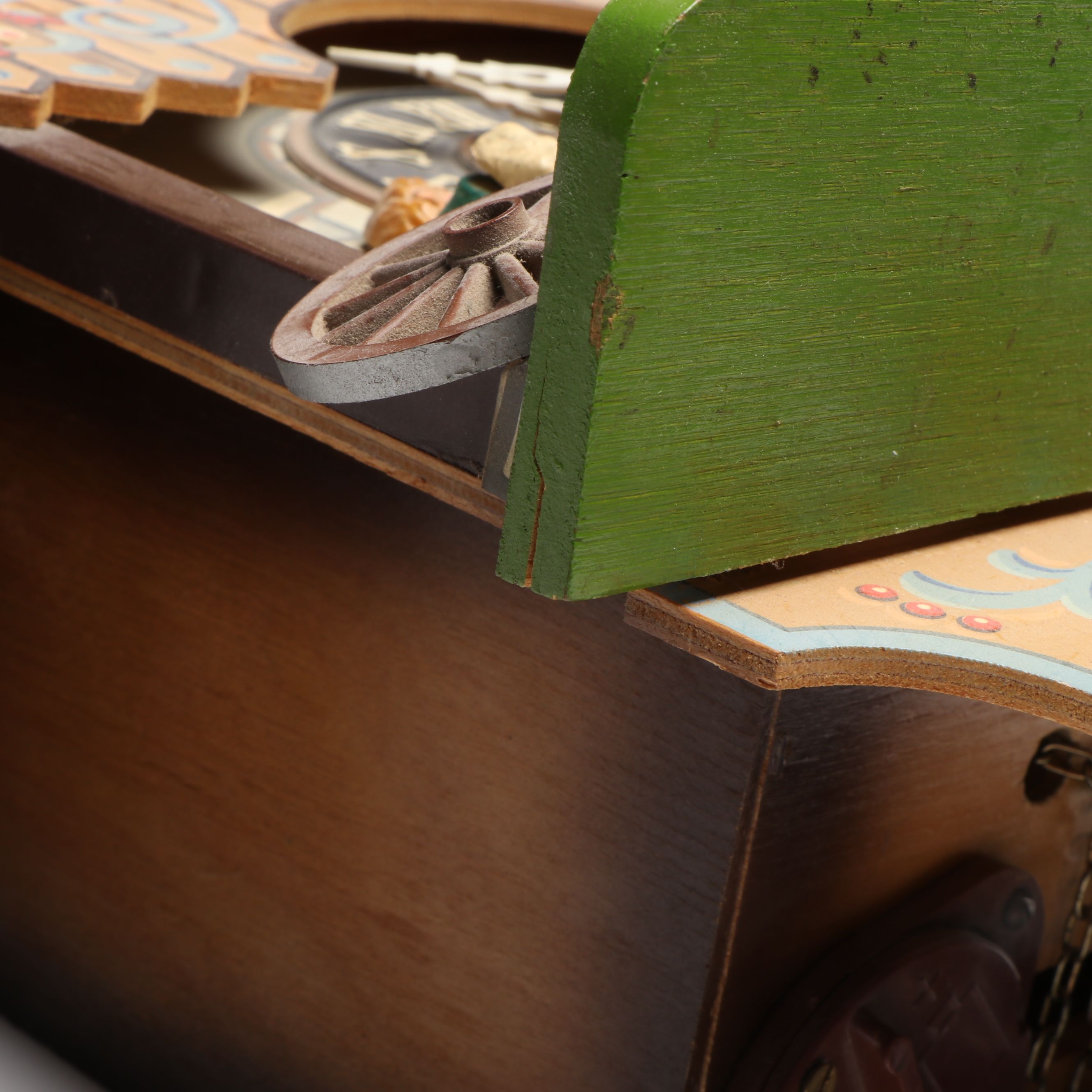 West German Polychrome Wood Cuckoo Clock, Late 20th Century
