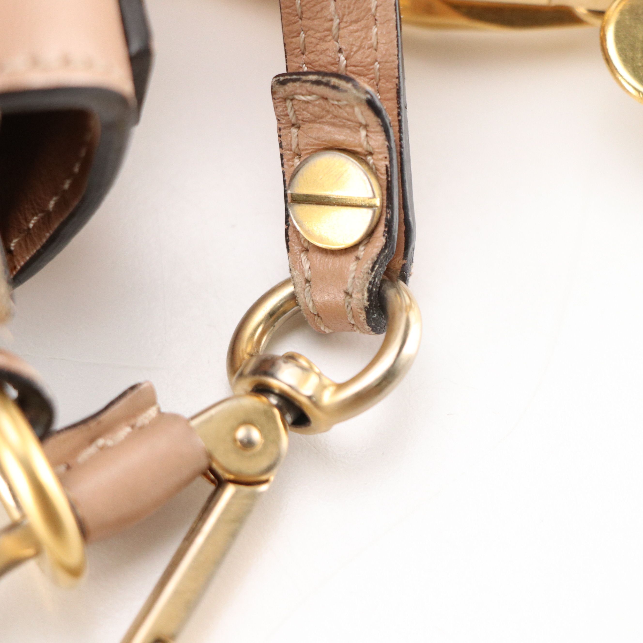 Chloé Small Nile Two-Way Bracelet Bag in Nude Calfskin Leather and Suede