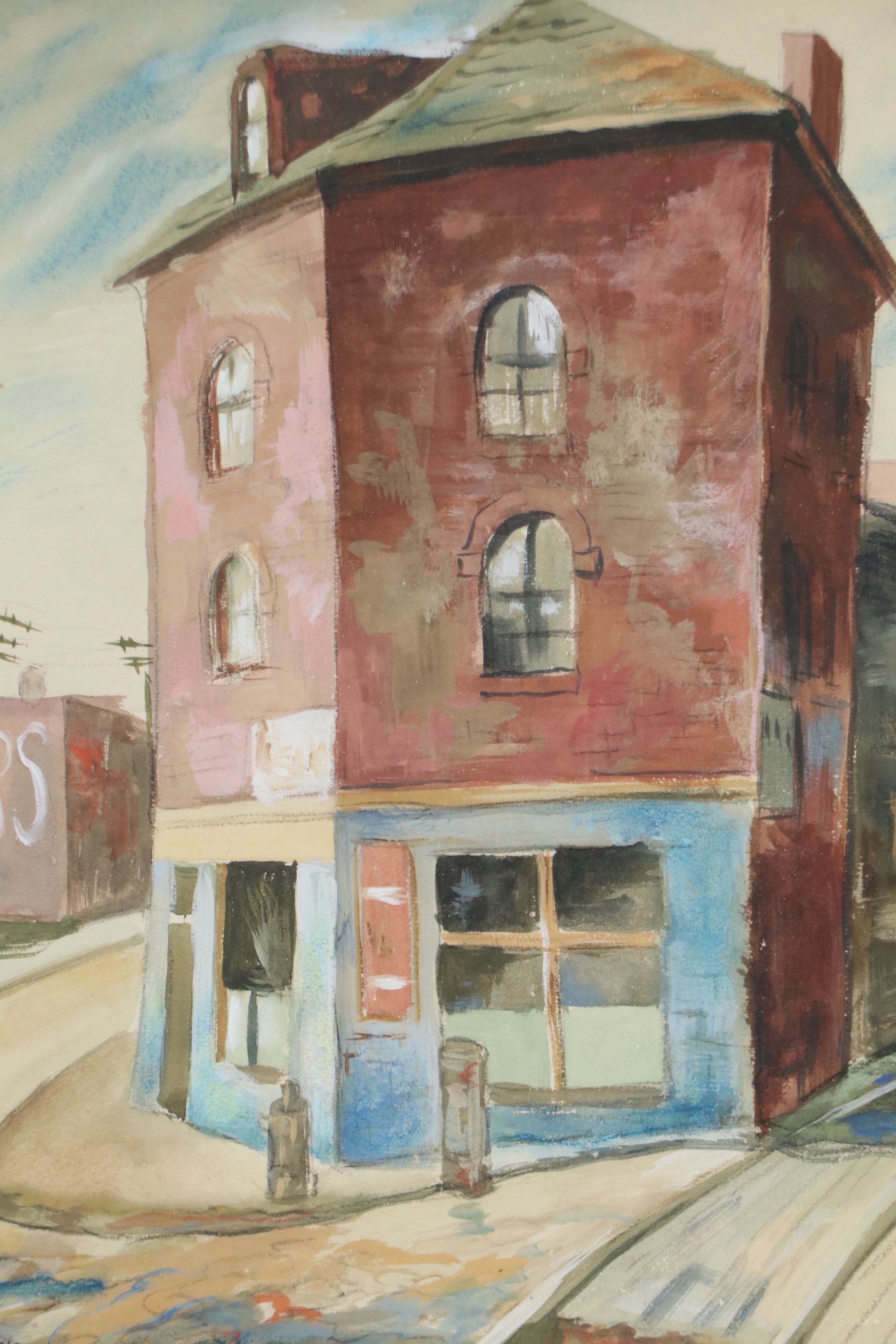 John Teyral Watercolor Painting "Cleveland O," 1936